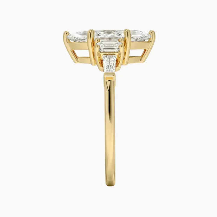 Delphine Five Stone Marquise Designer 1.5 Carat Lab Grown Diamond Engagement Ring in 18K Rose Gold