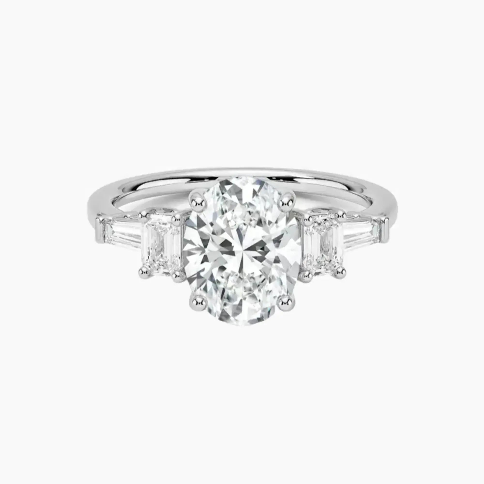 Delphine Five Stone Oval Designer Diamond Ring Setting in 14K Yellow Gold