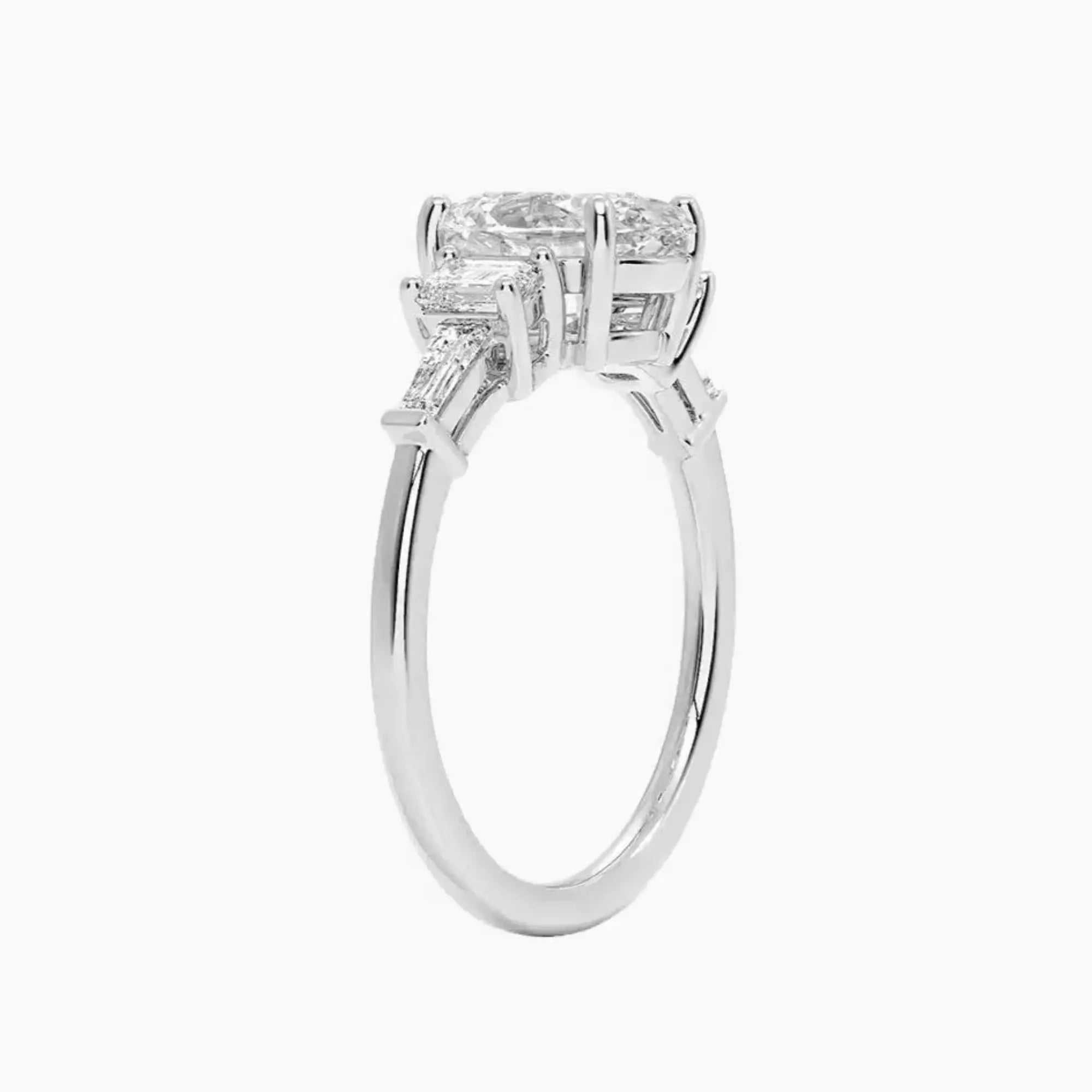 Delphine Five Stone Oval Designer Diamond Ring Setting in 18K Rose Gold