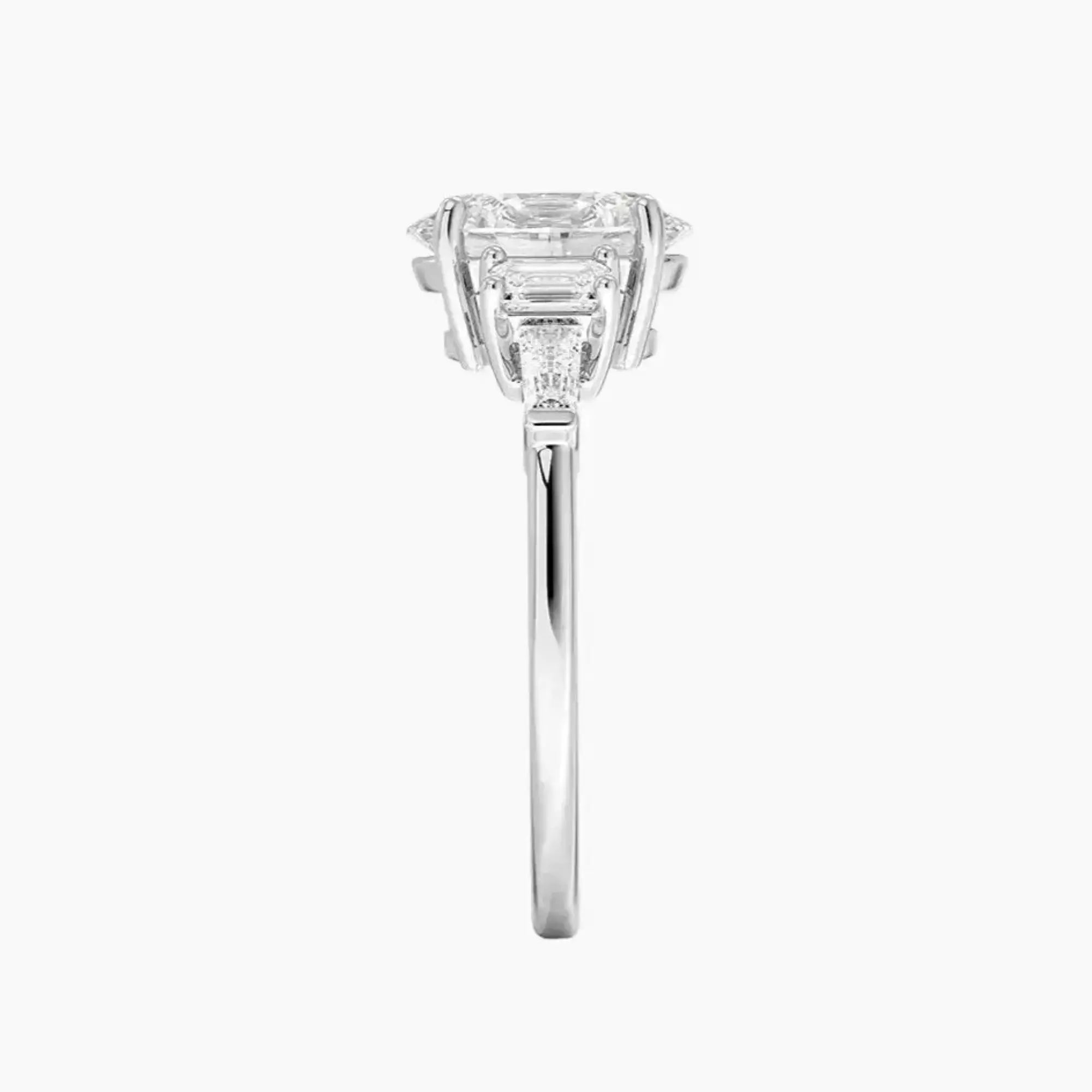 Delphine Five Stone Oval Designer 2 Carat Lab Grown Diamond Engagement Ring in 18K Yellow Gold