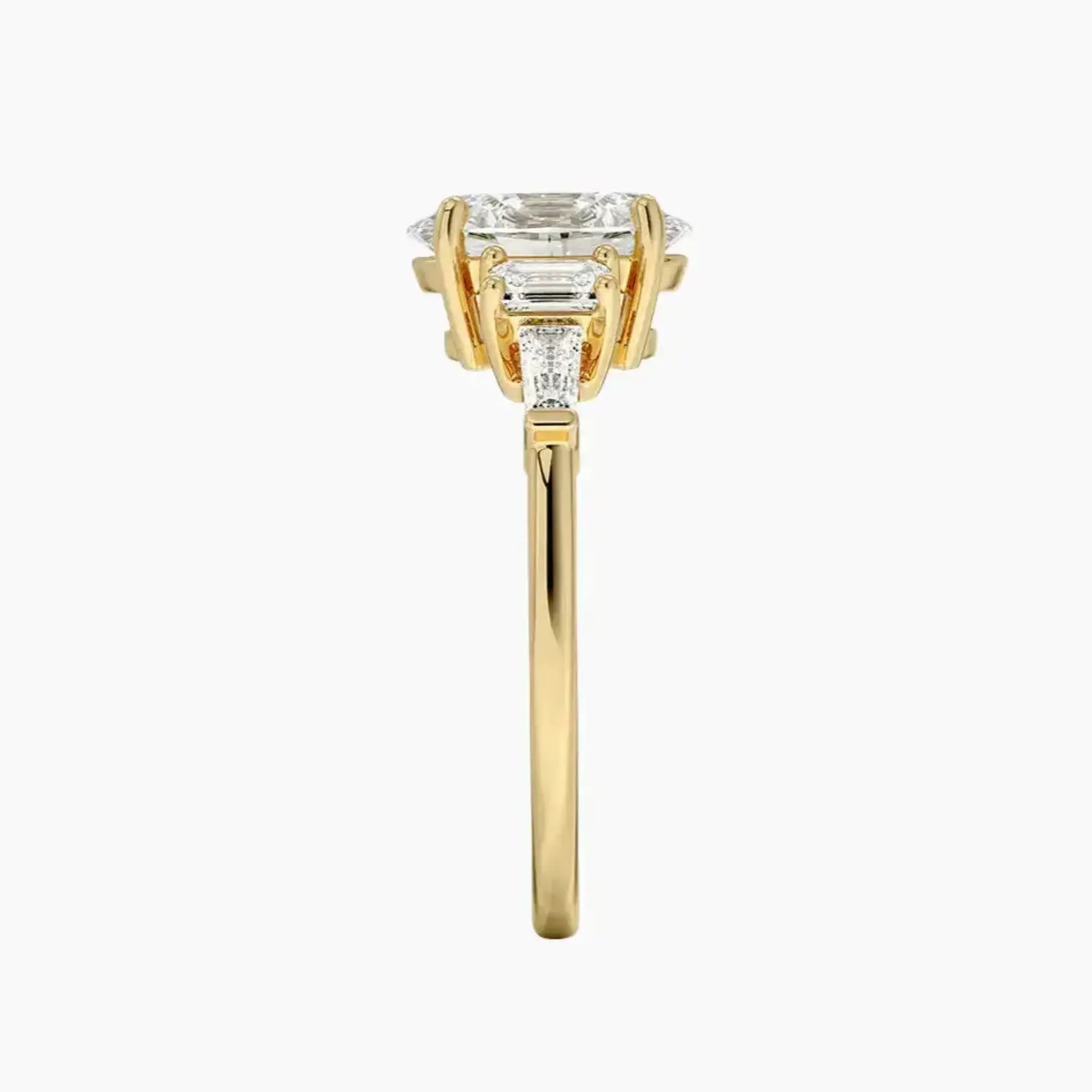 Delphine Five Stone Oval Designer 2 Carat Lab Grown Diamond Engagement Ring in 14K Rose Gold