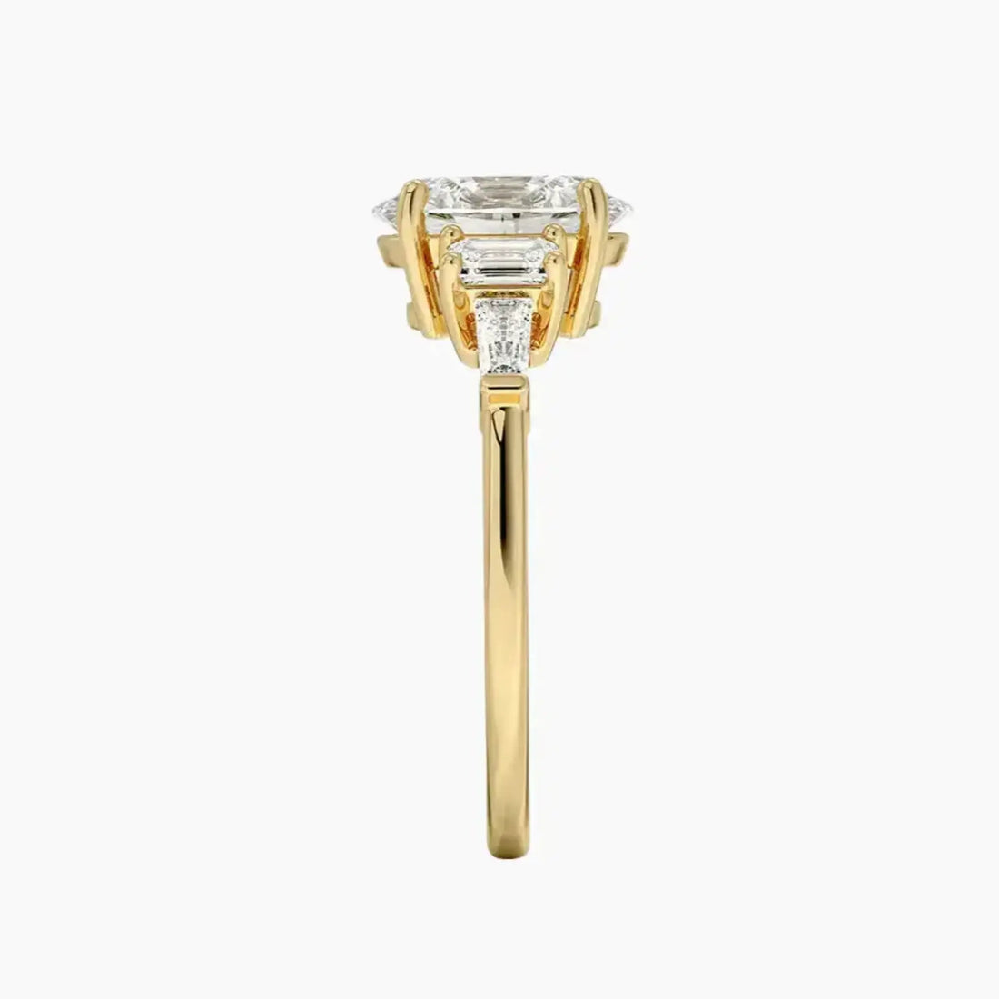 Delphine Five Stone Oval Designer 2 Carat Lab Grown Diamond Engagement Ring in 14K Rose Gold