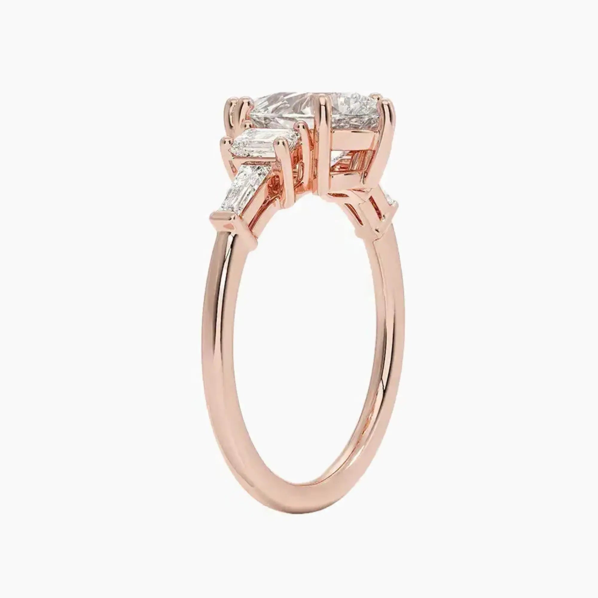 Delphine Five Stone Pear Designer 1 Carat Lab Grown Diamond Engagement Ring in 18K Yellow Gold