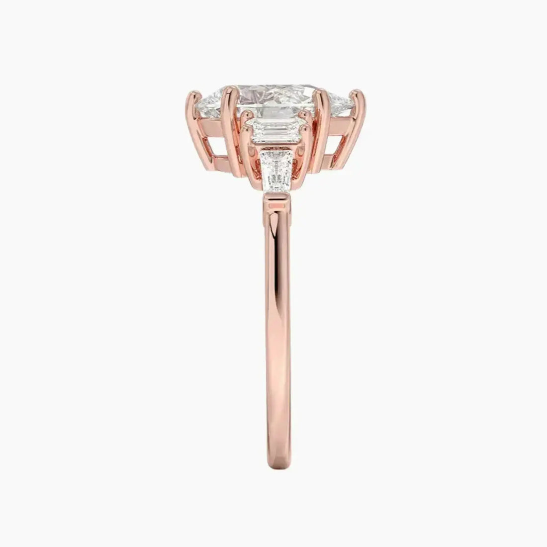 Delphine Five Stone Pear Designer Diamond Ring Setting in 18K White Gold