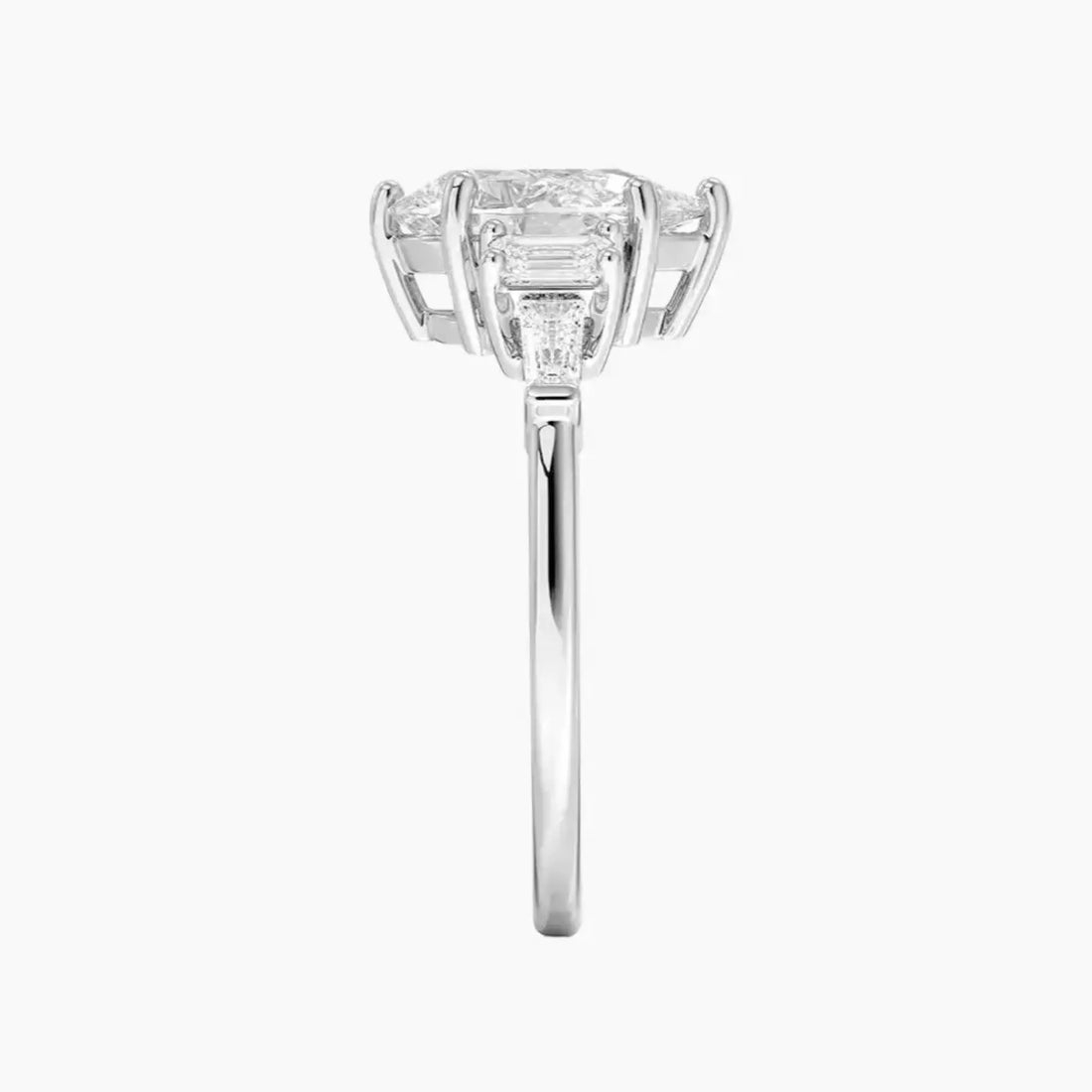 Delphine Five Stone Pear Designer Diamond Ring Setting in 18K Rose Gold