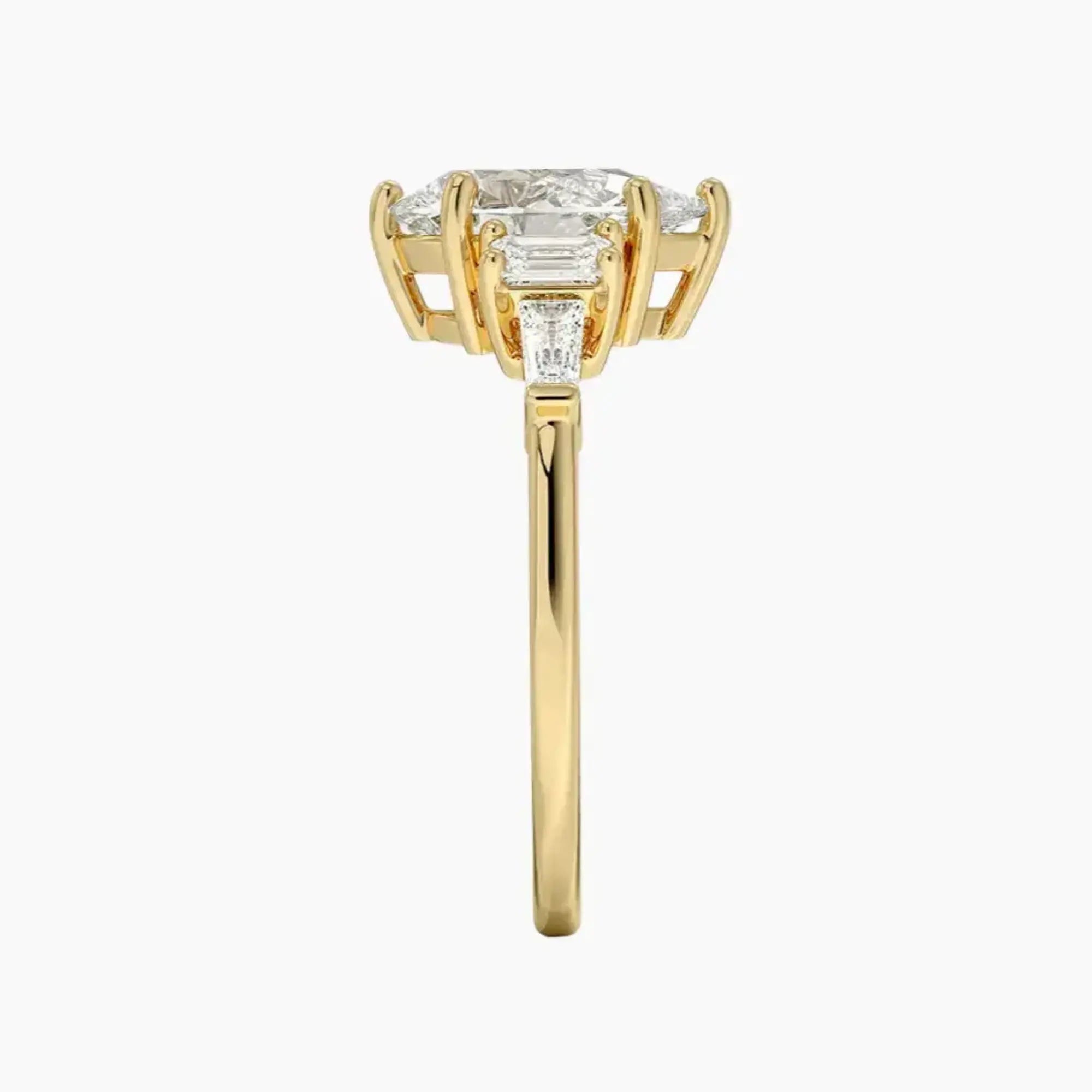 Delphine Five Stone Pear Designer Diamond Ring Setting in 18K Rose Gold