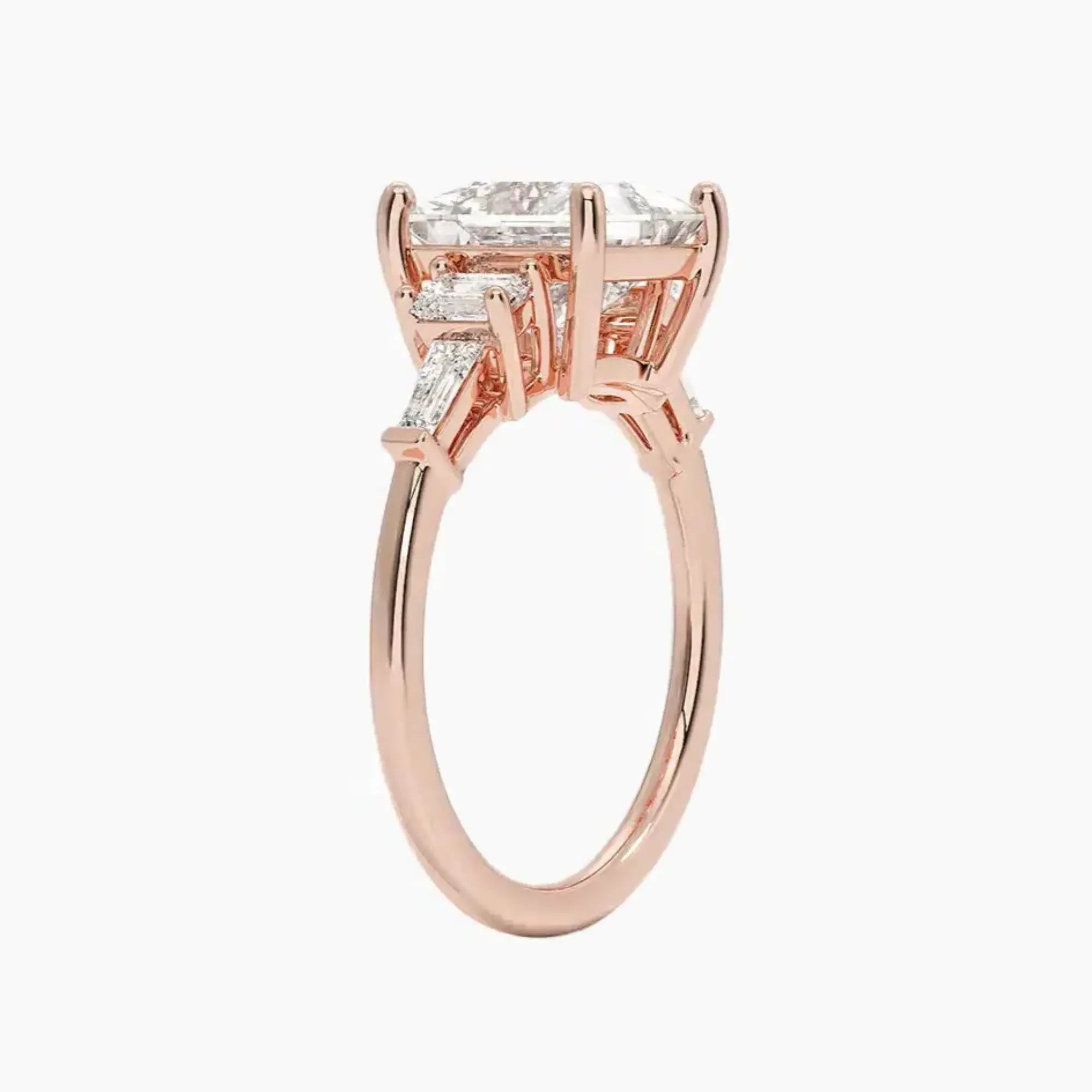 Delphine Five Stone Princess Designer Diamond Ring Setting in 14K Yellow Gold