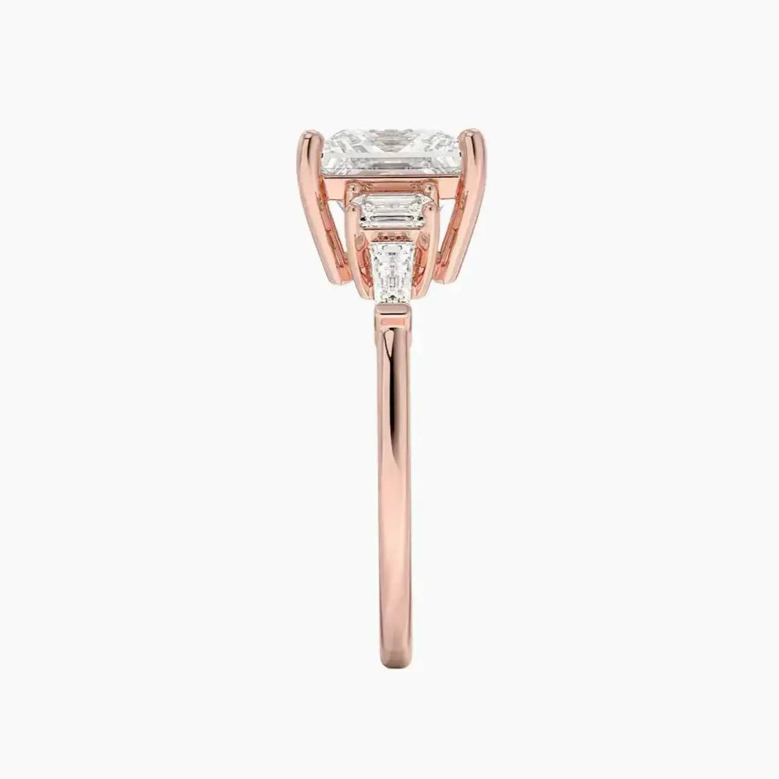 Delphine Five Stone Princess Designer 2.5 Carat Lab Grown Diamond Engagement Ring in 14K Rose Gold