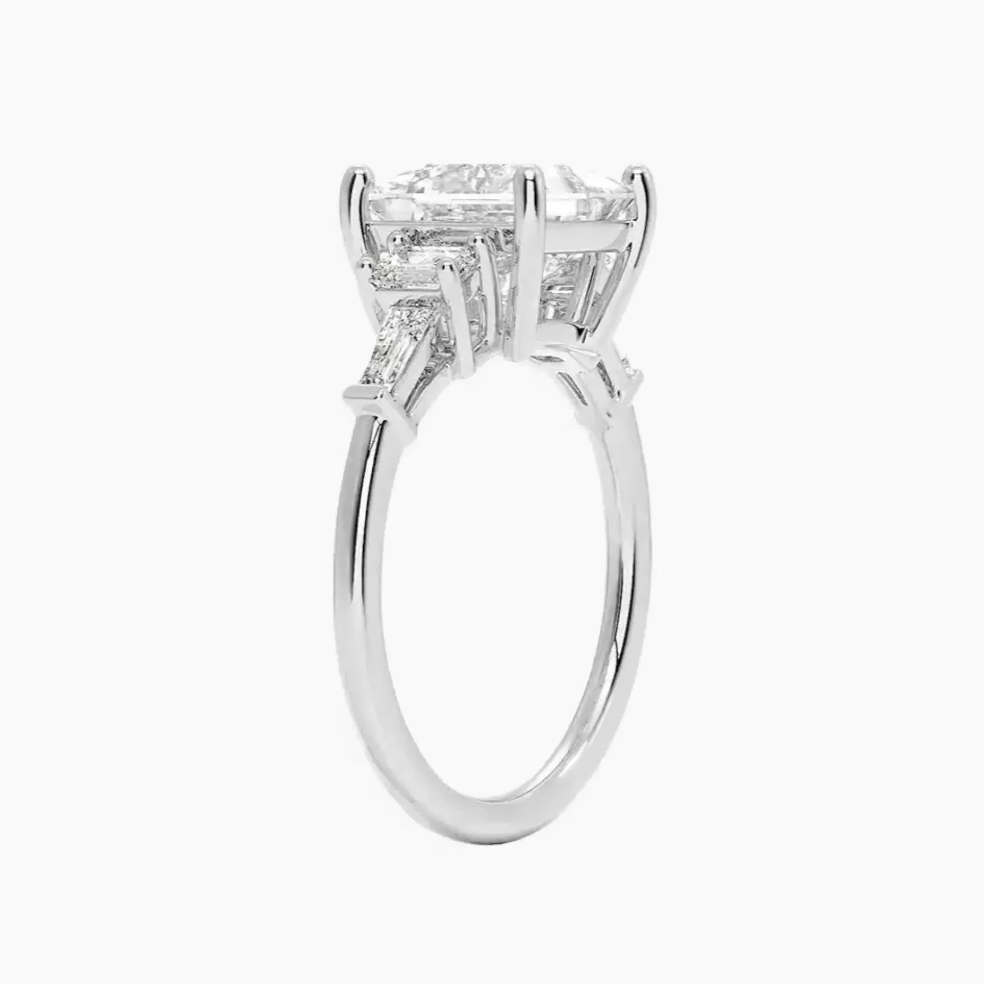 Delphine Five Stone Princess Designer Diamond Ring Setting in 18K White Gold