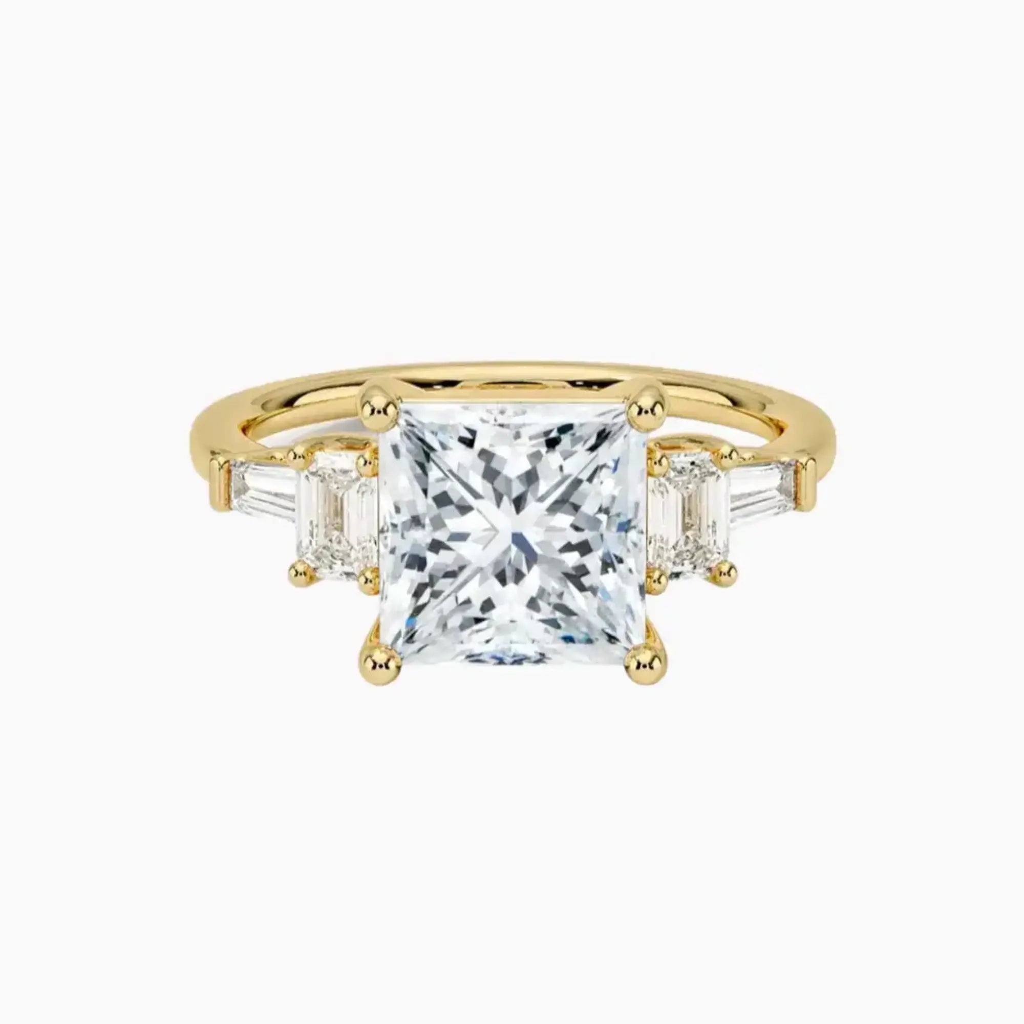 Delphine Five Stone Princess Designer 2.5 Carat Lab Grown Diamond Engagement Ring in 14K White Gold