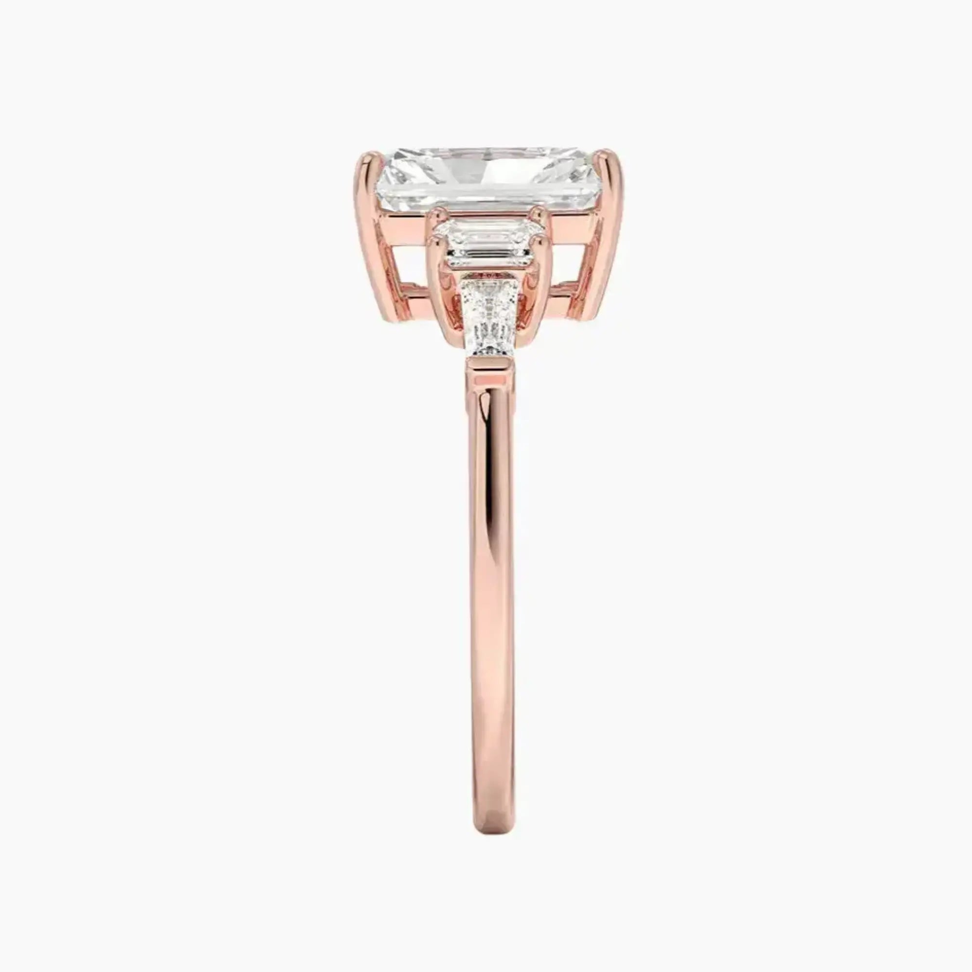 Delphine Five Stone Radiant Designer 2.5 Carat Lab Grown Diamond Engagement Ring in 14K Yellow Gold