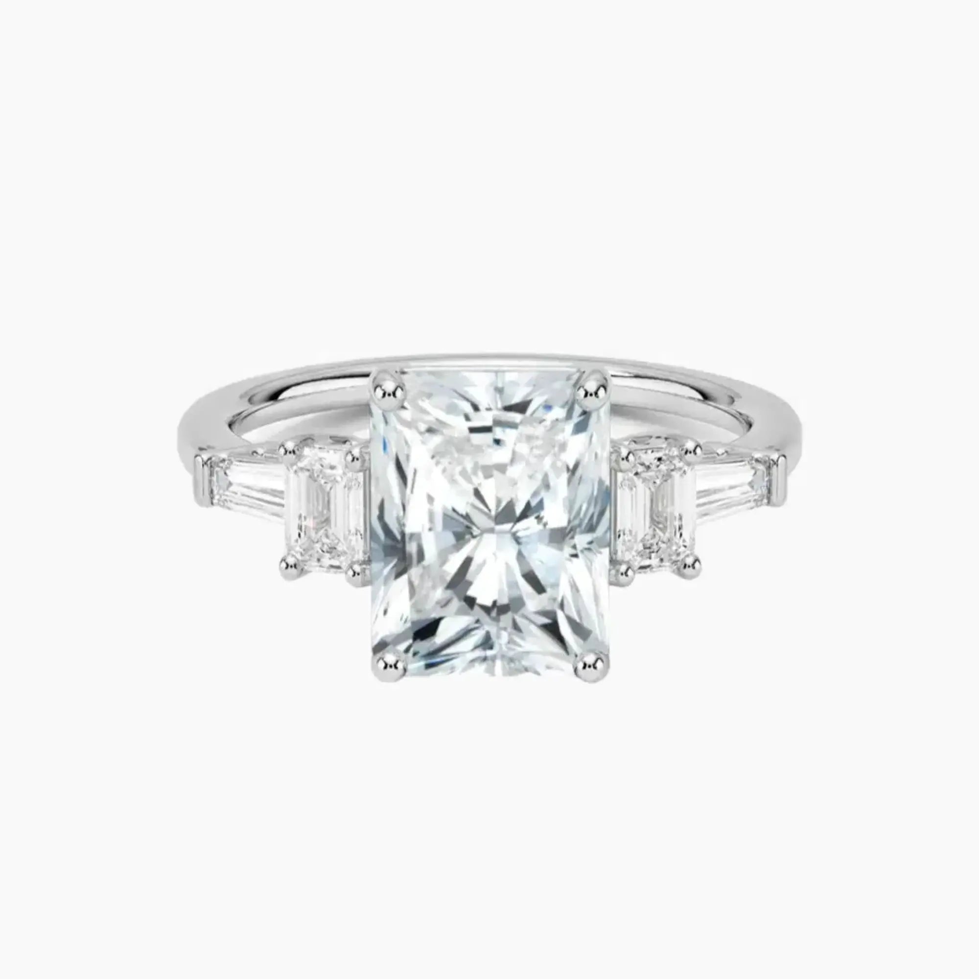 Delphine Five Stone Radiant Designer Diamond Ring Setting in 18K Rose Gold