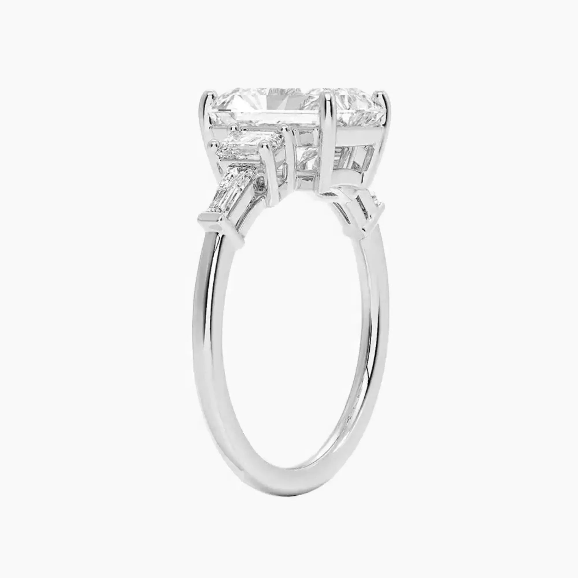 Delphine Five Stone Radiant Designer 1.5 Carat Lab Grown Diamond Engagement Ring in 18K White Gold
