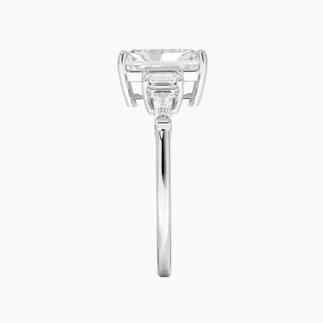 Delphine Five Stone Radiant Designer 3 Carat Lab Grown Diamond Engagement Ring in 18K Rose Gold
