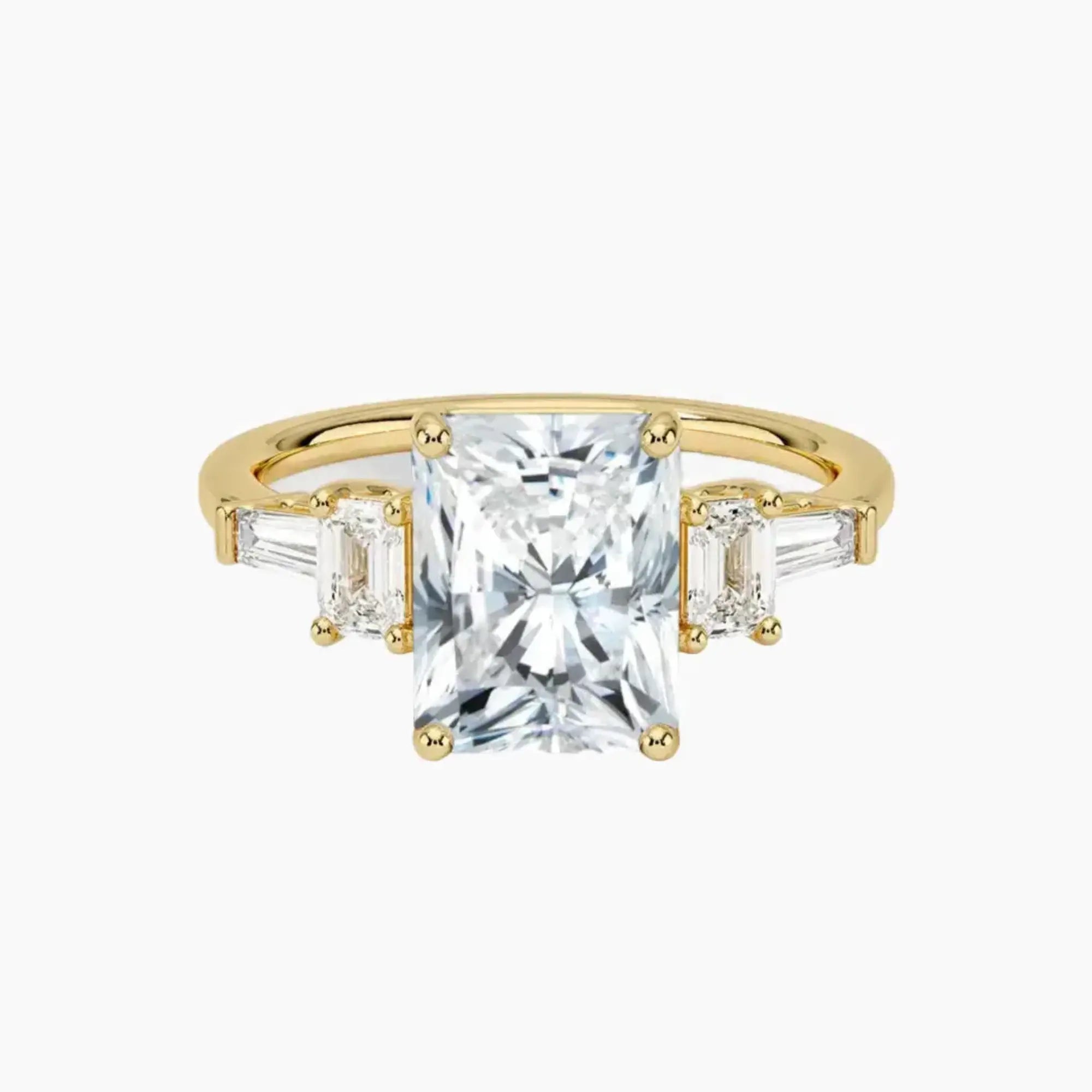 Delphine Five Stone Radiant Designer 1 Carat Lab Grown Diamond Engagement Ring in 14K Rose Gold