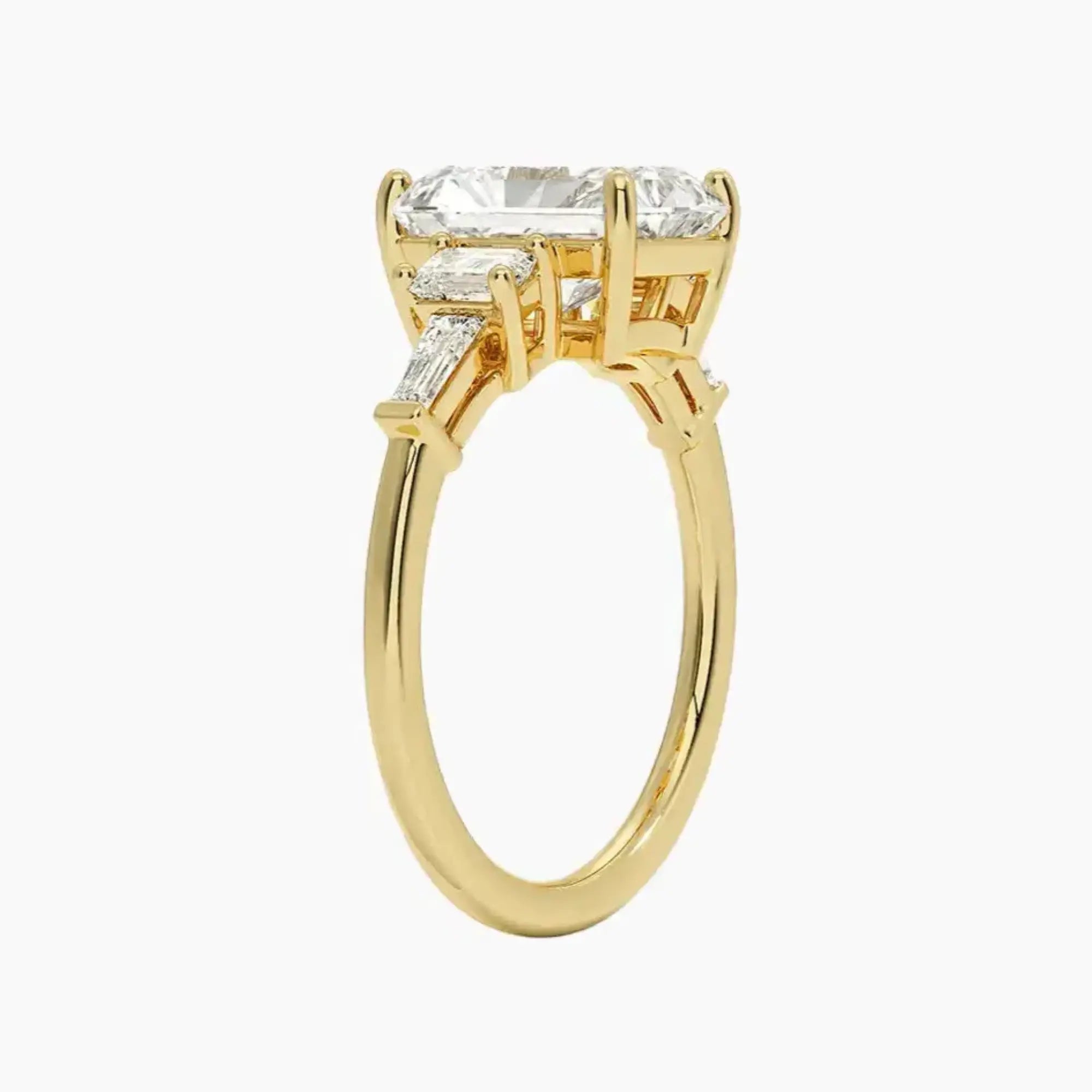 Delphine Five Stone Radiant Designer 3 Carat Lab Grown Diamond Engagement Ring in 14K White Gold