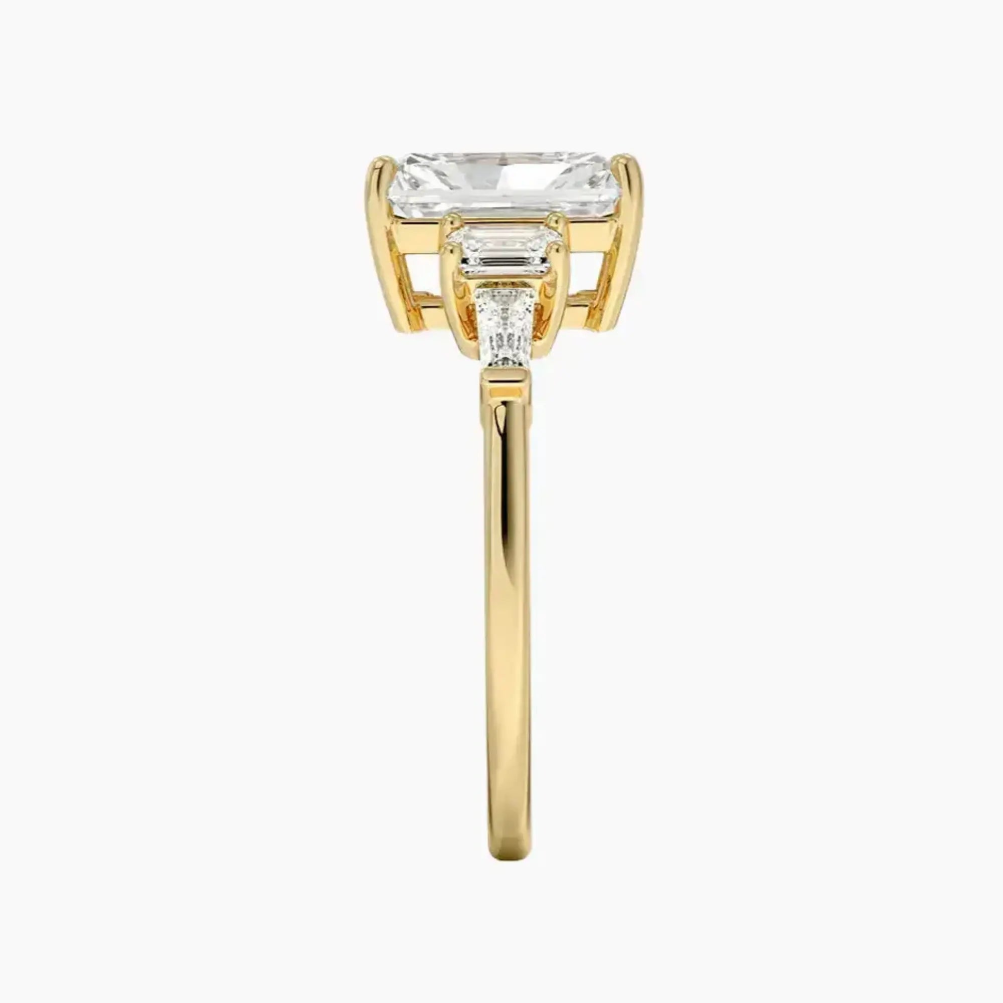 Delphine Five Stone Radiant Designer 2 Carat Lab Grown Diamond Engagement Ring in 14K White Gold