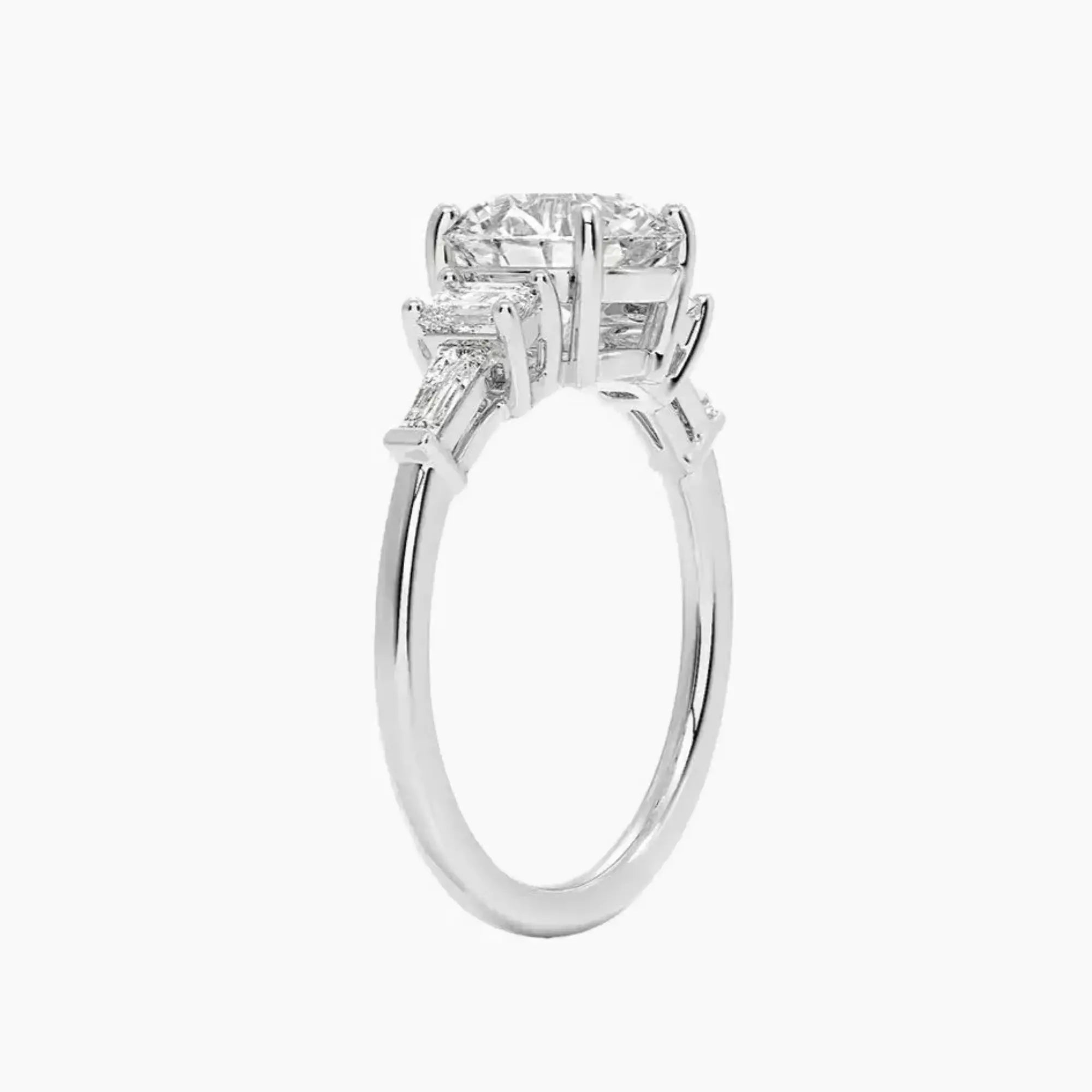 Delphine Five Stone Round Designer 2.5 Carat Lab Grown Diamond Engagement Ring in 14K White Gold