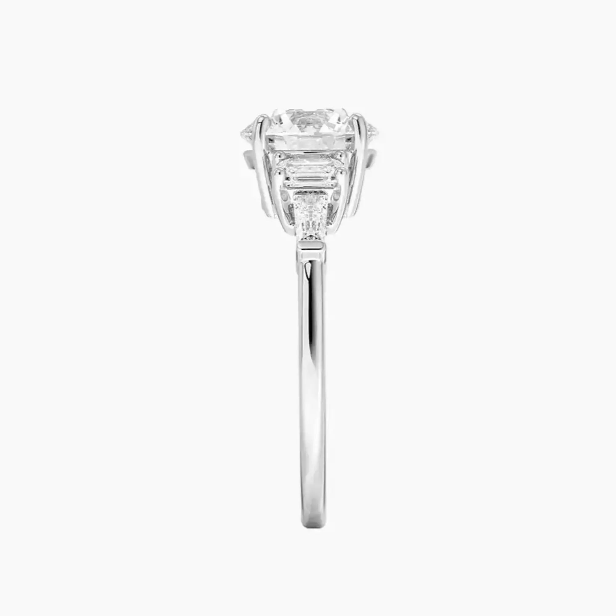 Delphine Five Stone Round Designer Diamond Ring Setting in 18K Rose Gold