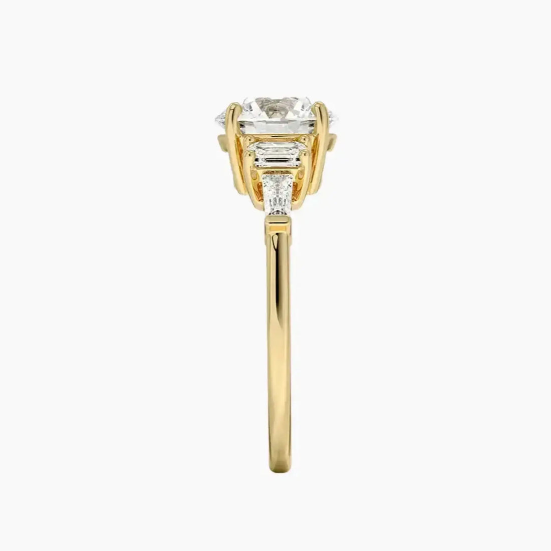 Delphine Five Stone Round Designer 2.5 Carat Lab Grown Diamond Engagement Ring in 14K White Gold