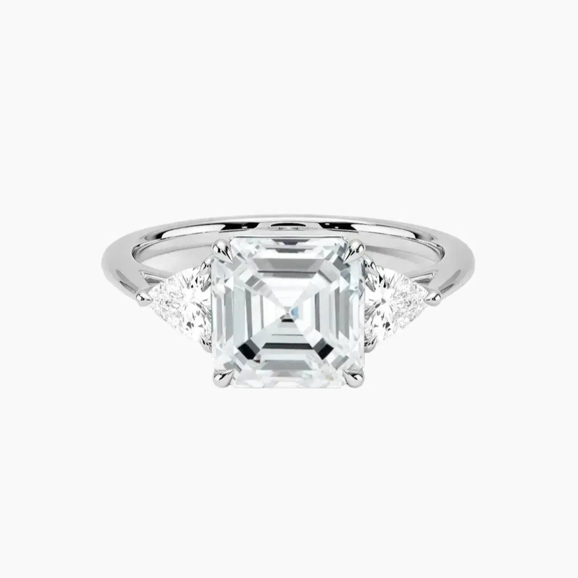 Elowen Asscher Three Stone 2 Carat Lab Grown Diamond Engagement Ring in 14K Yellow Gold