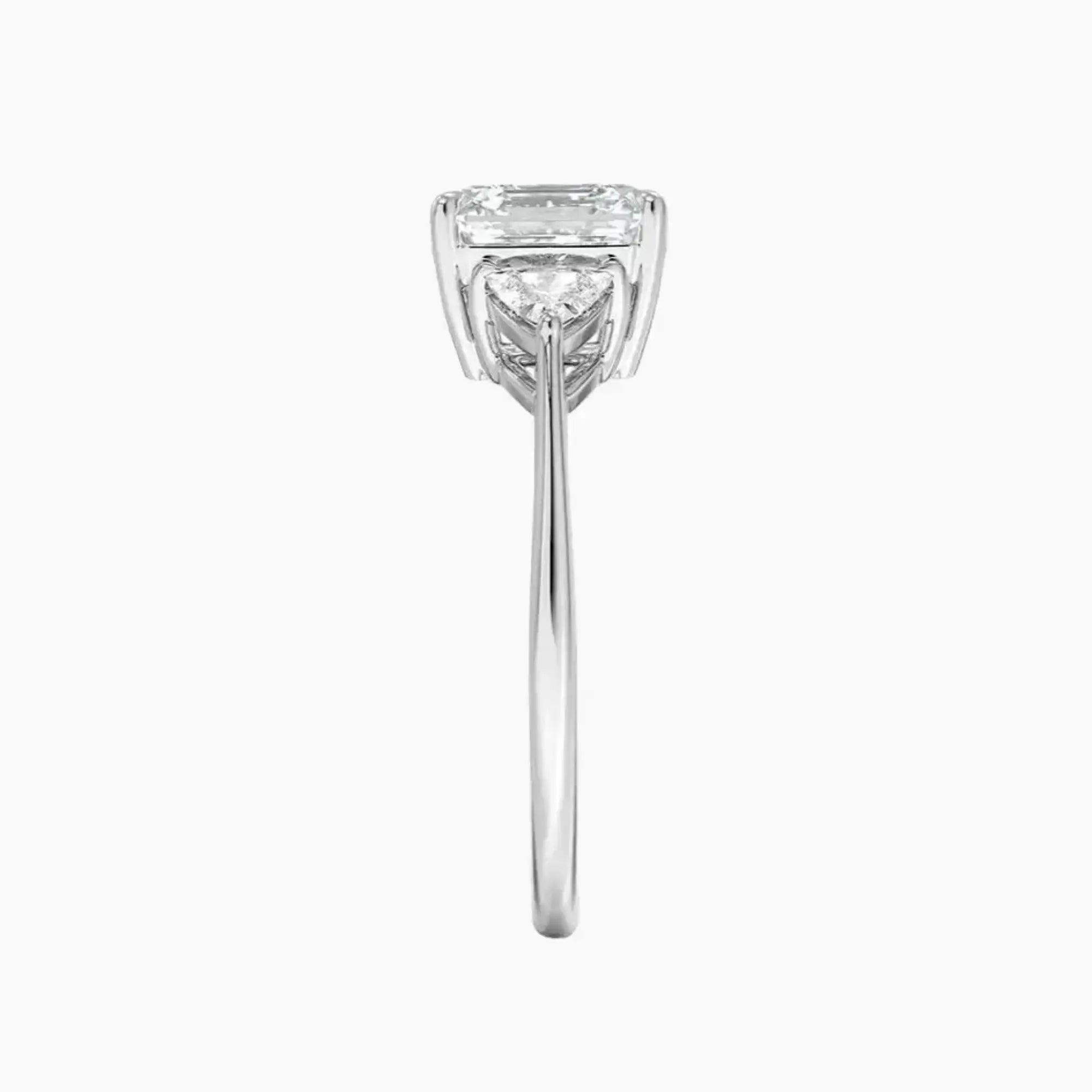Elowen Asscher Three Stone 3 Carat Lab Grown Diamond Engagement Ring in 18K Rose Gold