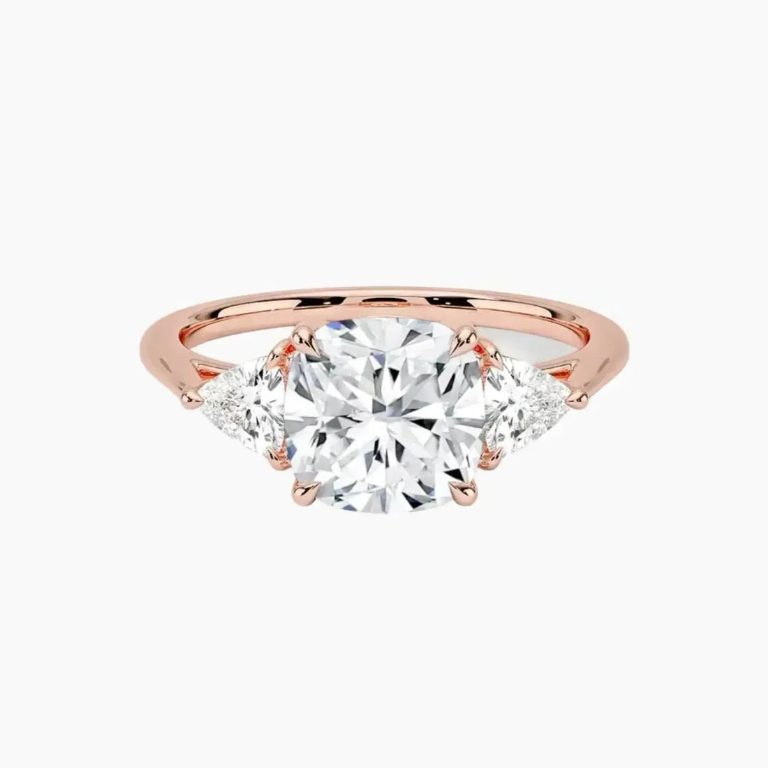 Elowen Cushion Three Stone 1 Carat Lab Grown Diamond Engagement Ring in 18K White Gold