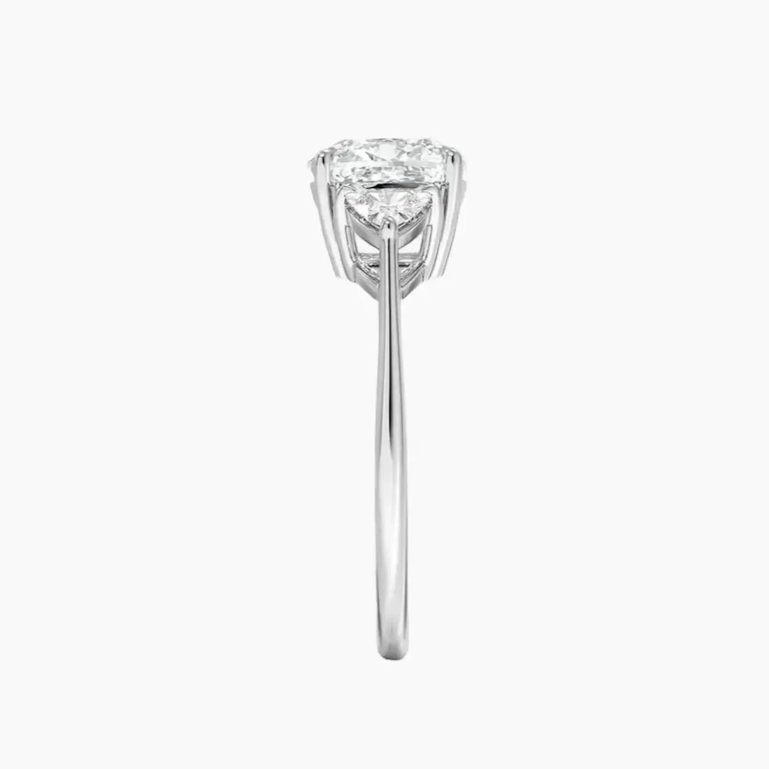 Elowen Cushion Three Stone 1.5 Carat Lab Grown Diamond Engagement Ring in 18K White Gold