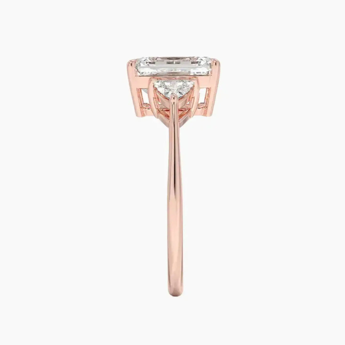 Elowen Emerald Three Stone 2 Carat Lab Grown Diamond Engagement Ring in 18K White Gold