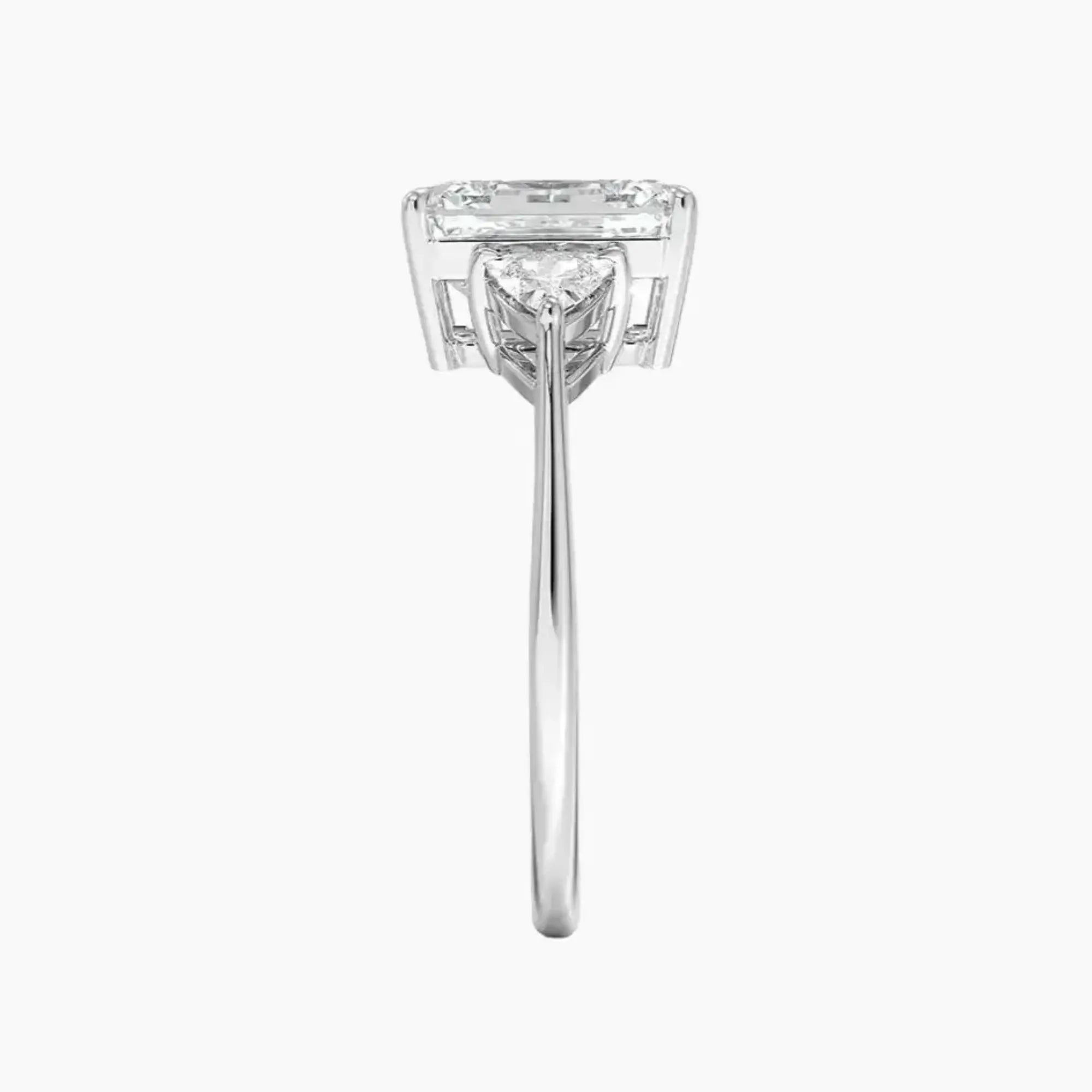 Elowen Emerald Three Stone 1 Carat Lab Grown Diamond Engagement Ring in 14K Rose Gold