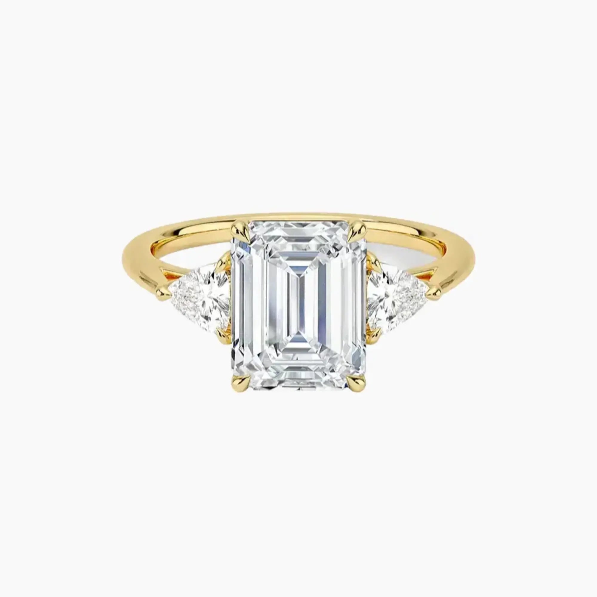 Elowen Emerald Three Stone 3 Carat Lab Grown Diamond Engagement Ring in 14K Rose Gold