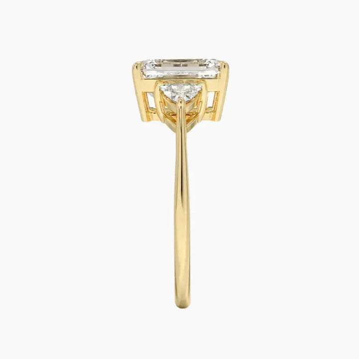 Elowen Emerald Three Stone 2.5 Carat Lab Grown Diamond Engagement Ring in 14K Rose Gold