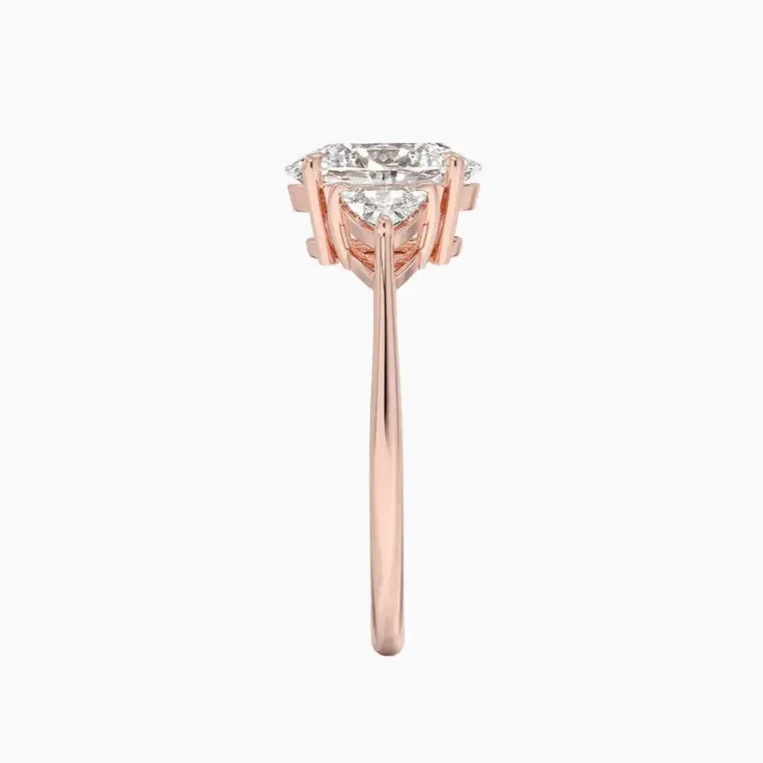 Elowen Oval Three Stone Diamond Ring Setting in 18K Yellow Gold