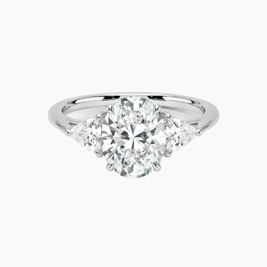 Elowen Oval Three Stone 1.5 Carat Lab Grown Diamond Engagement Ring in 14K Yellow Gold