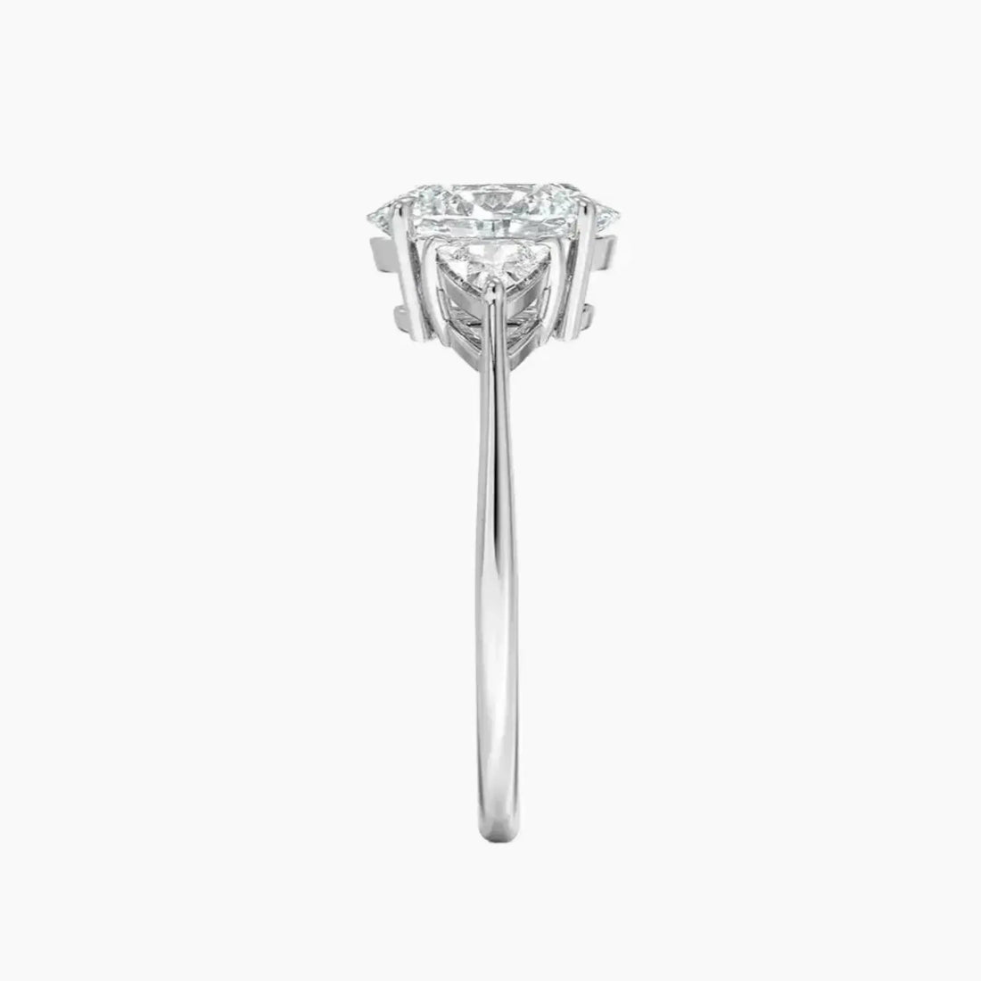 Elowen Oval Three Stone 1.5 Carat Lab Grown Diamond Engagement Ring in 14K White Gold
