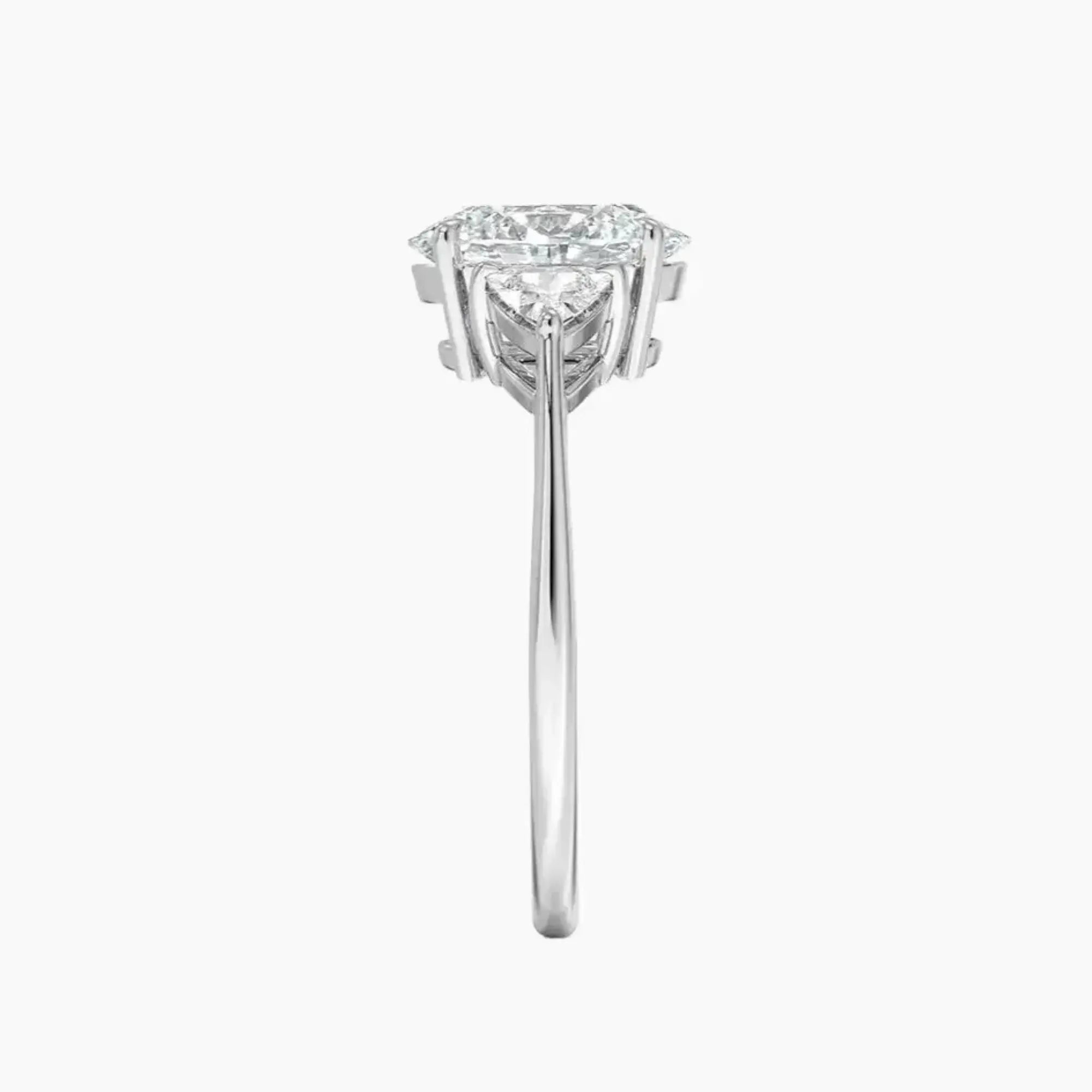 Elowen Oval Three Stone 3 Carat Lab Grown Diamond Engagement Ring in 14K Yellow Gold