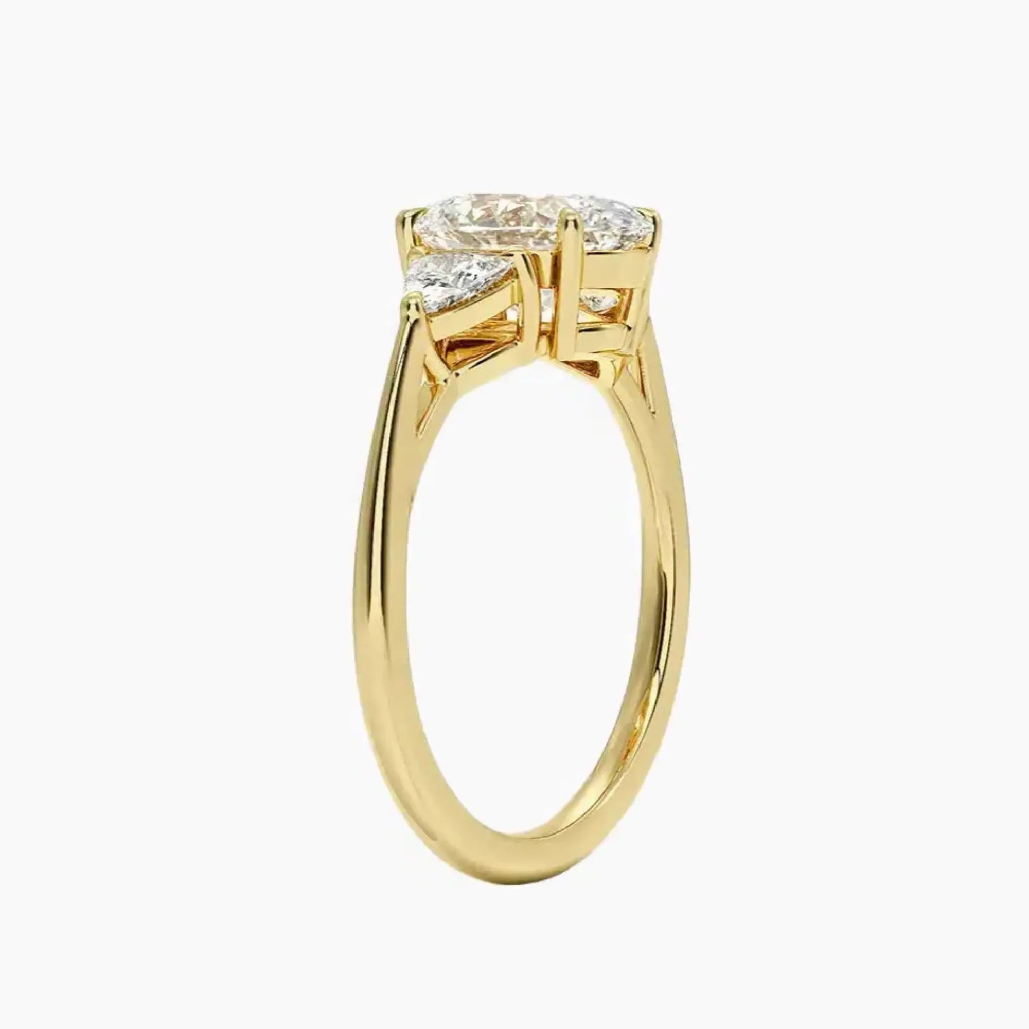 Elowen Oval Three Stone Diamond Ring Setting in 18K Rose Gold