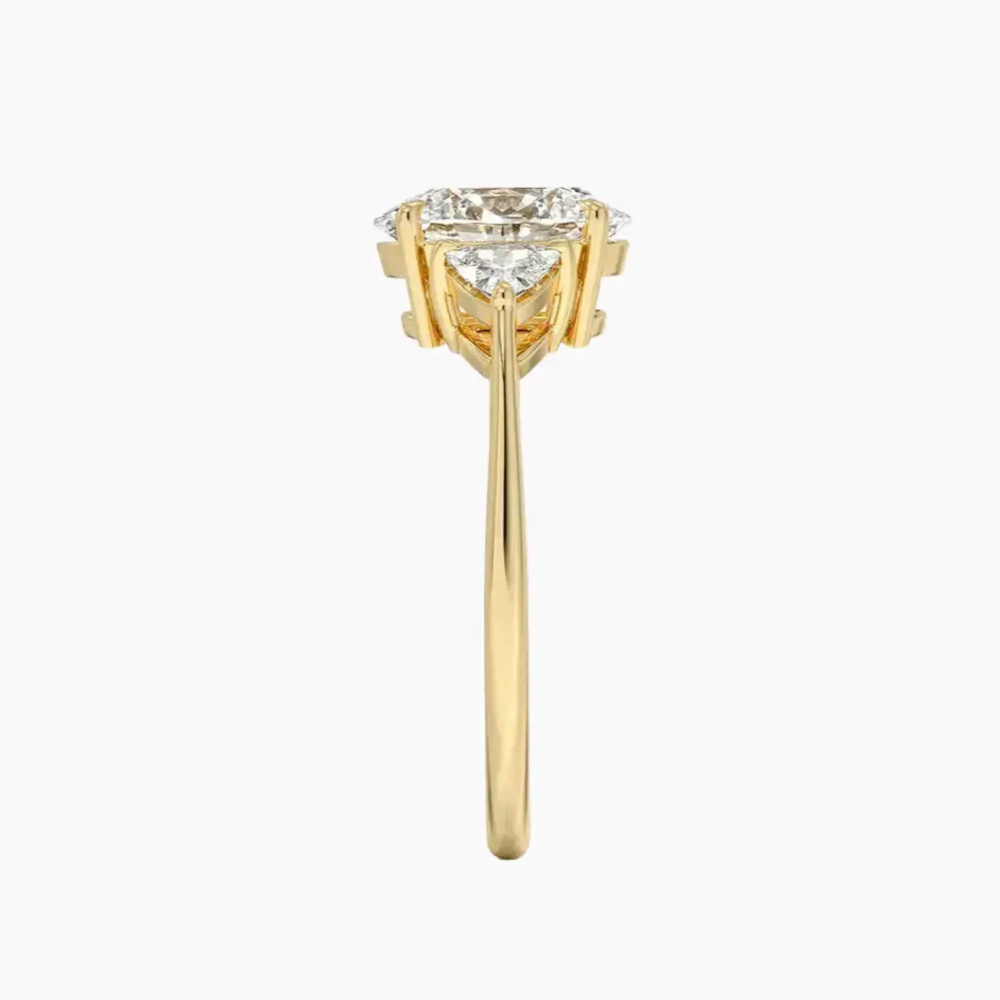 Elowen Oval Three Stone Diamond Ring Setting in 14K Rose Gold