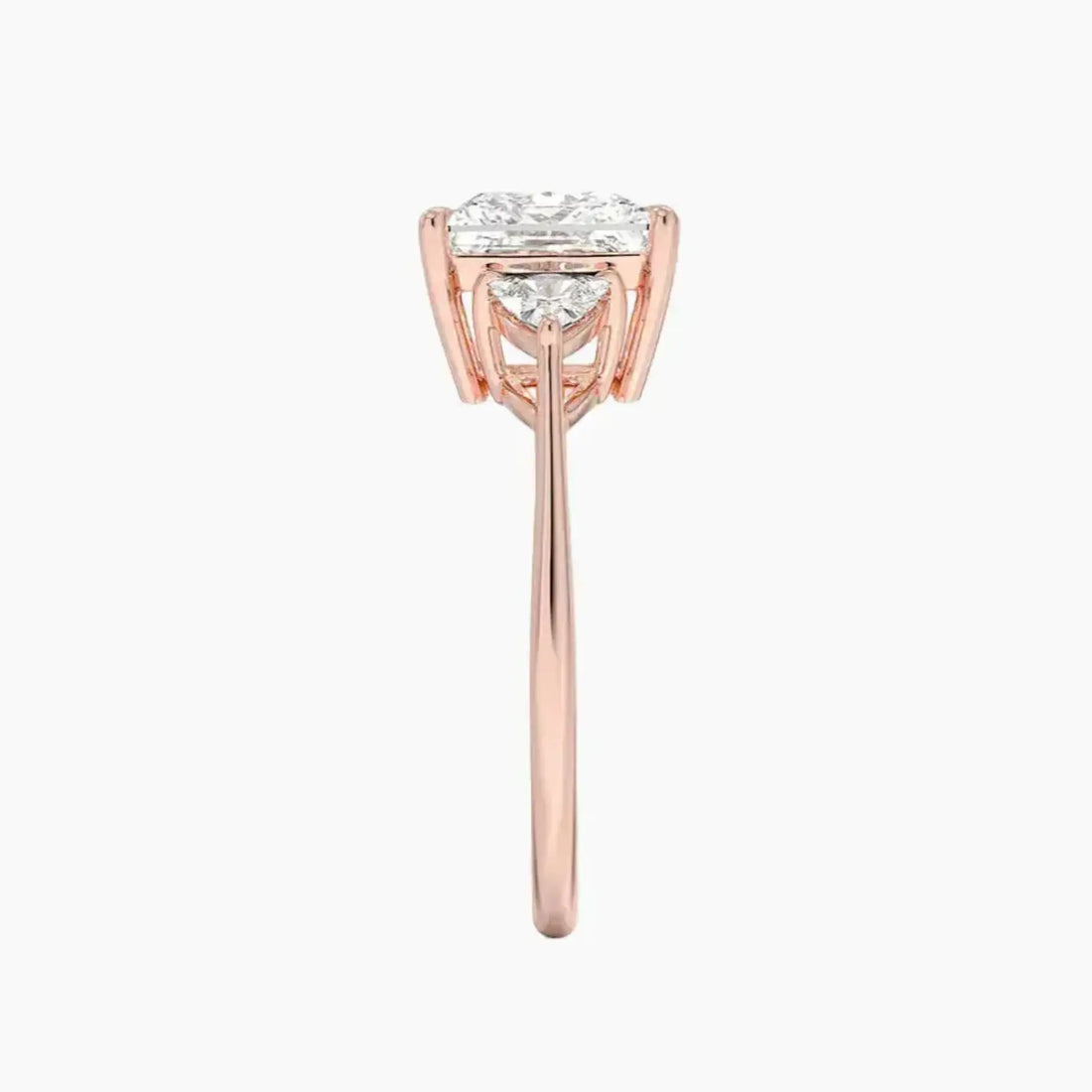 Elowen Princess Three Stone 1 Carat Lab Grown Diamond Engagement Ring in 18K Rose Gold