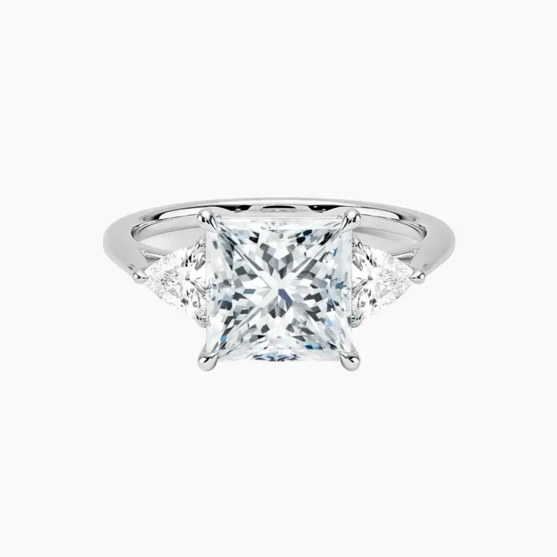 Elowen Princess Three Stone 2.5 Carat Lab Grown Diamond Engagement Ring in 18K Yellow Gold