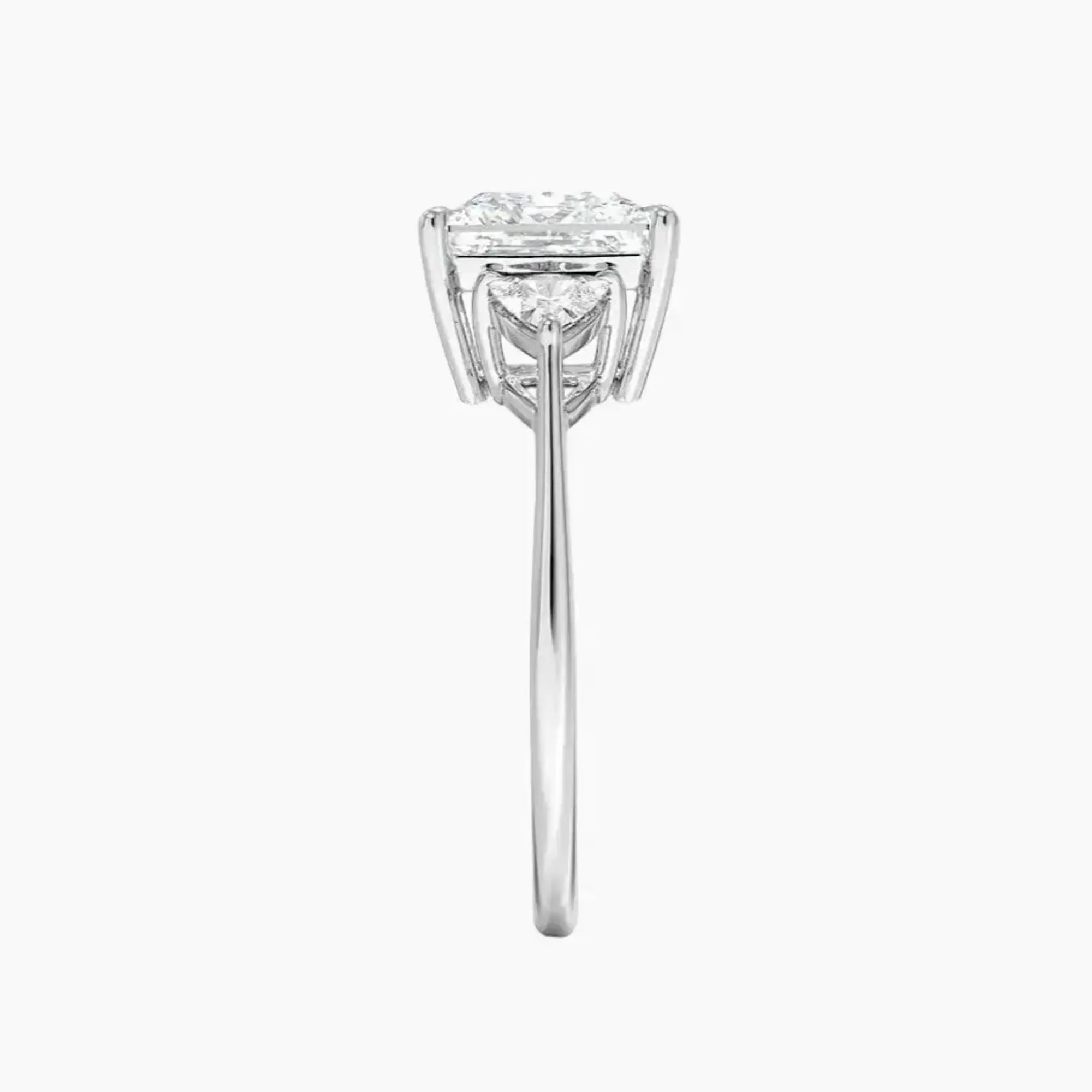 Elowen Princess Three Stone Diamond Ring Setting in 14K Yellow Gold
