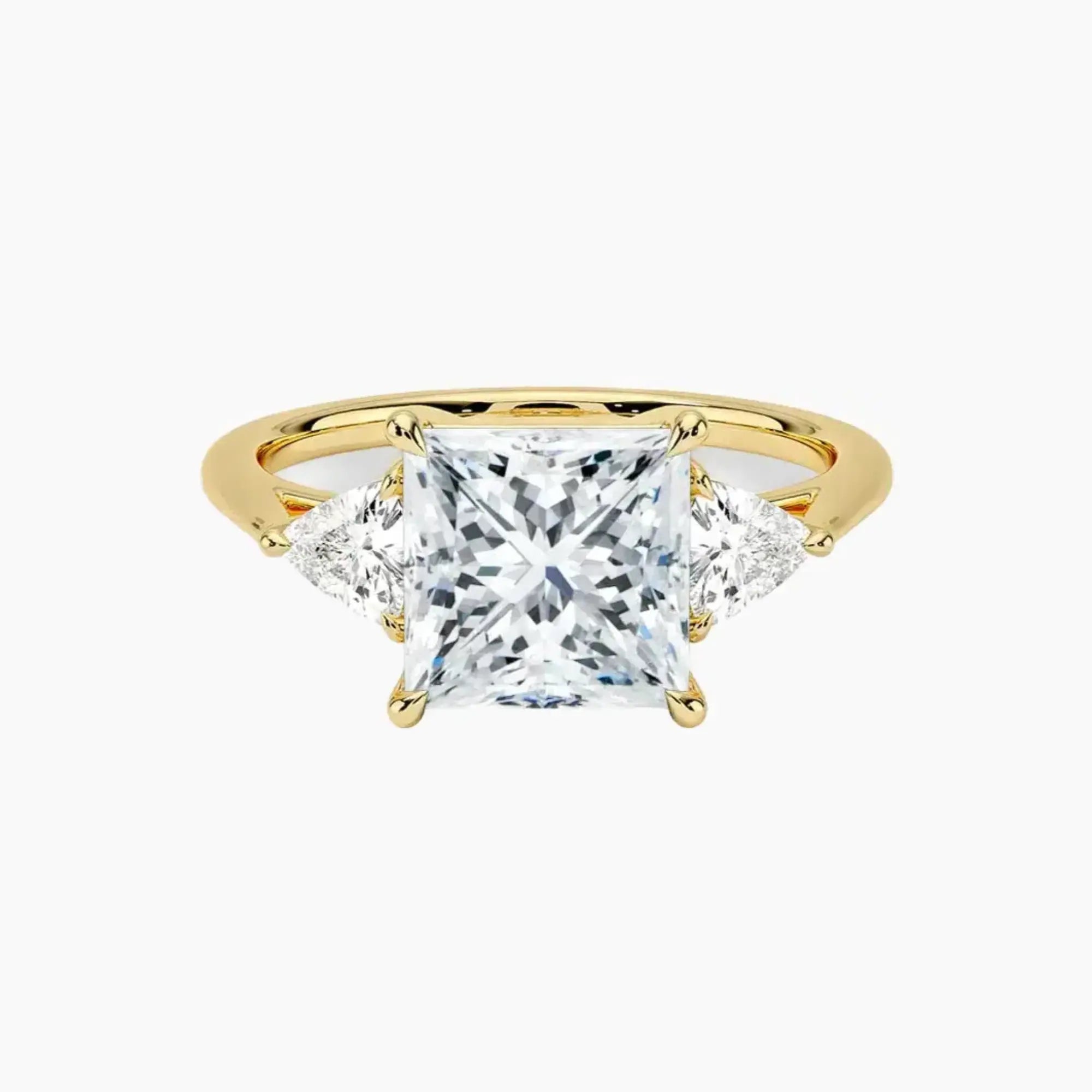 Elowen Princess Three Stone 3 Carat Lab Grown Diamond Engagement Ring in 14K Rose Gold