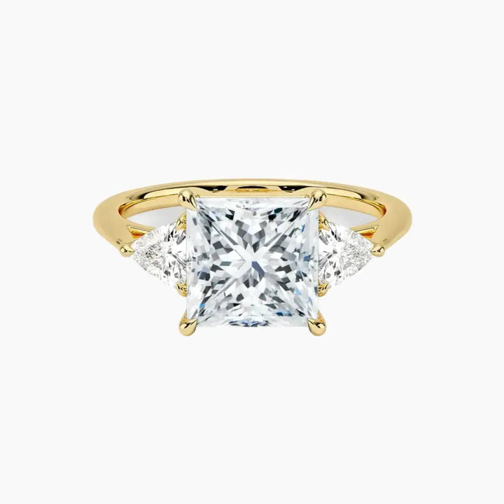 Elowen Princess Three Stone 1 Carat Lab Grown Diamond Engagement Ring in 14K Yellow Gold