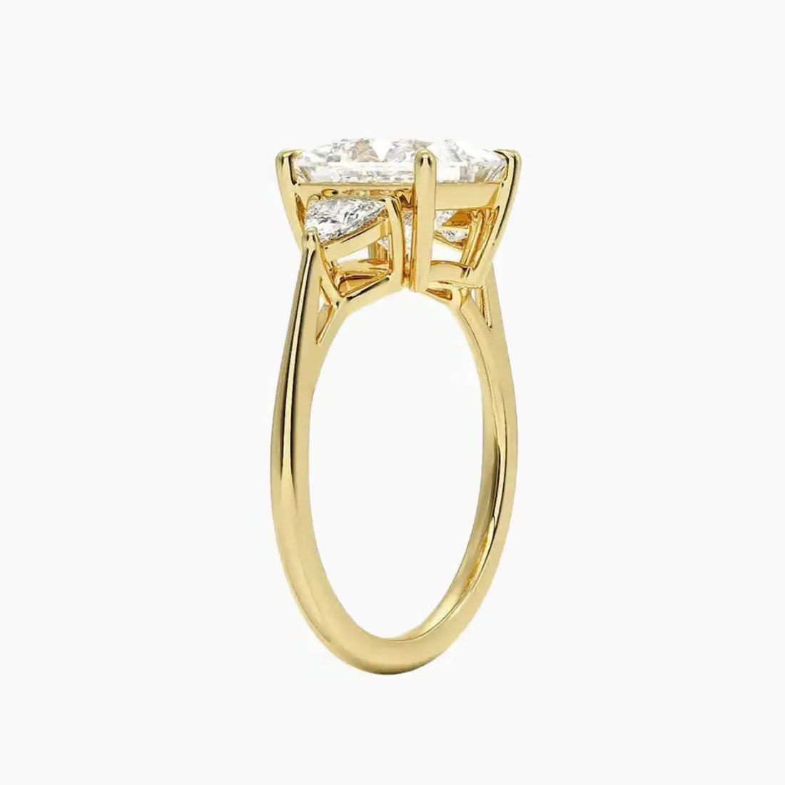 Elowen Princess Three Stone 1 Carat Lab Grown Diamond Engagement Ring in 14K White Gold