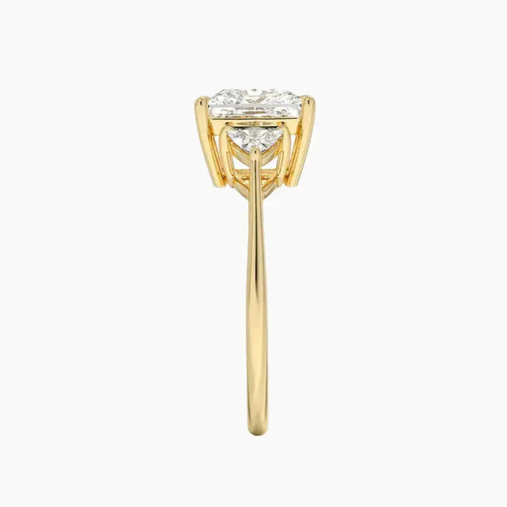 Elowen Princess Three Stone 3 Carat Lab Grown Diamond Engagement Ring in 18K Rose Gold