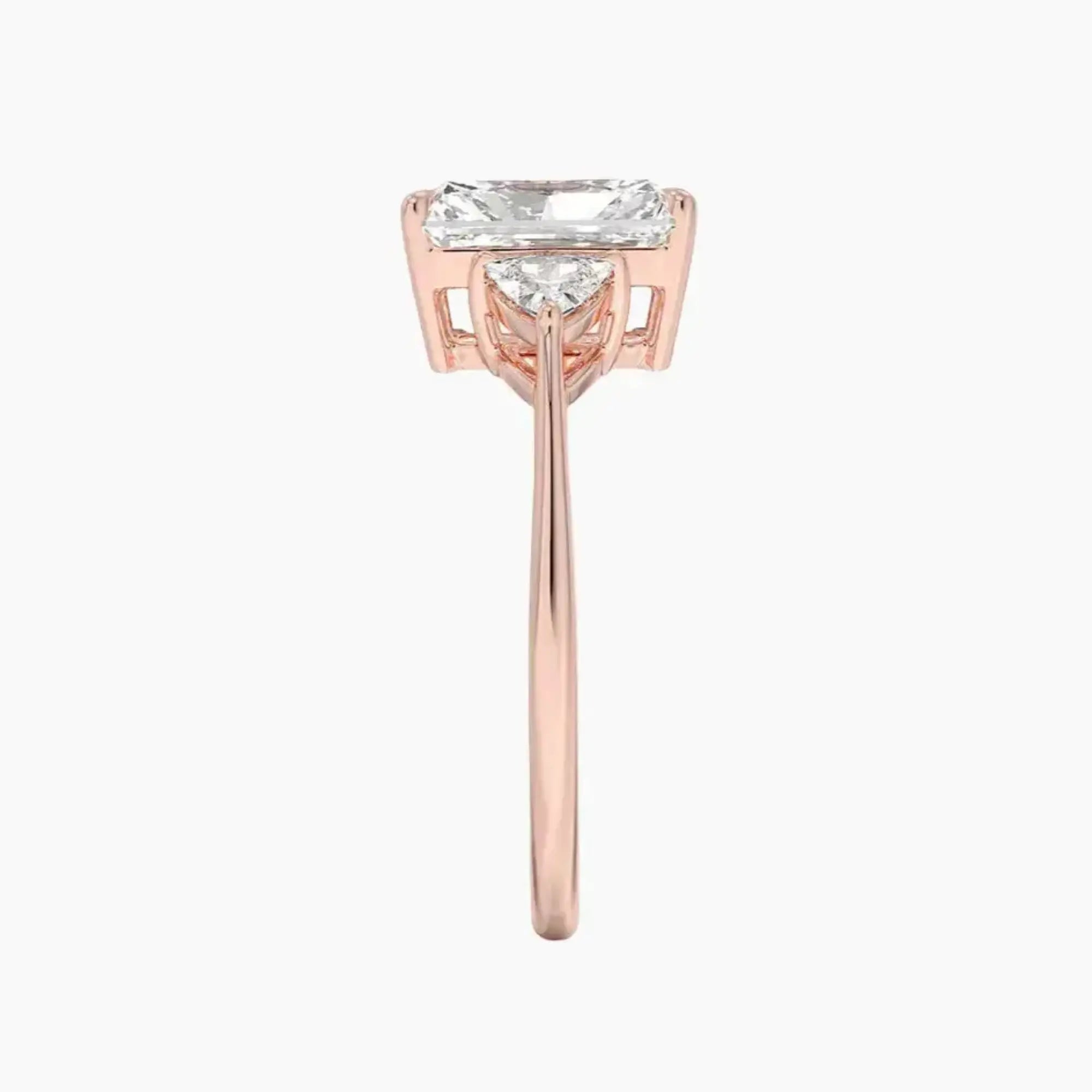 Elowen Radiant Three Stone 1 Carat Lab Grown Diamond Engagement Ring in 18K Yellow Gold