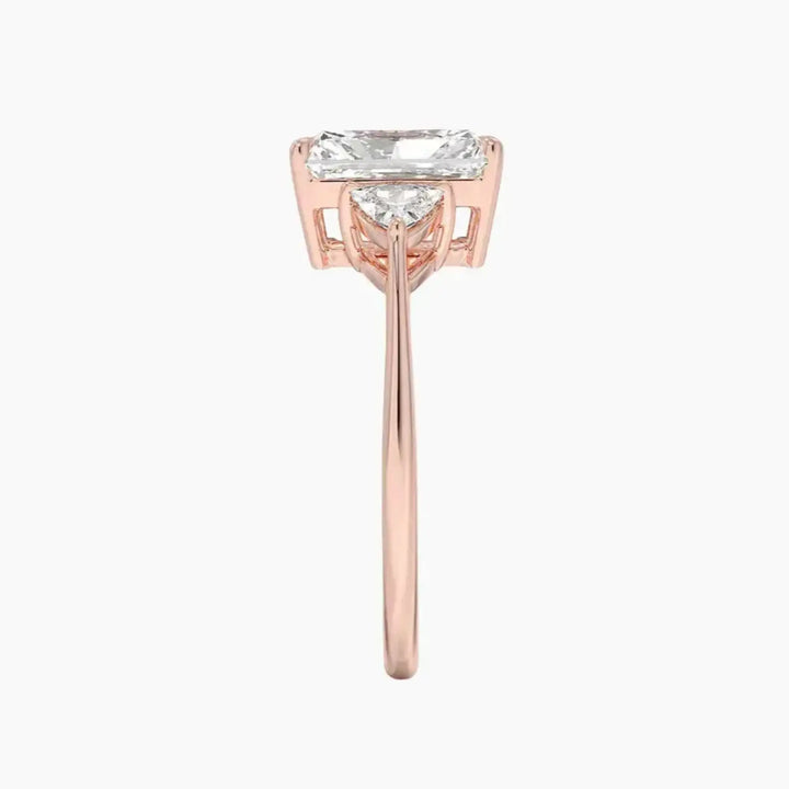 Elowen Radiant Three Stone 2 Carat Lab Grown Diamond Engagement Ring in 18K White Gold