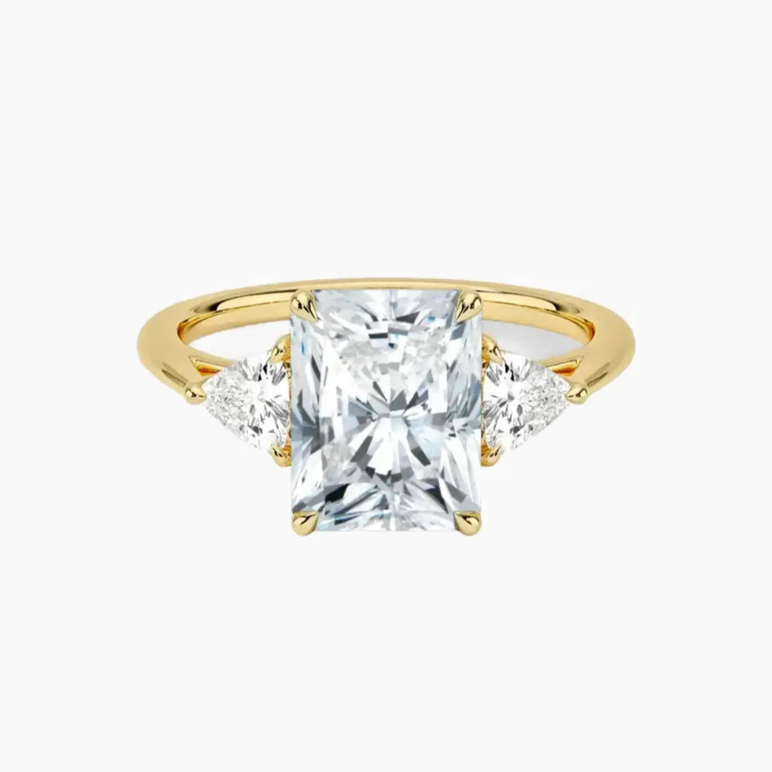 Elowen Radiant Three Stone 2.5 Carat Lab Grown Diamond Engagement Ring in 18K Rose Gold