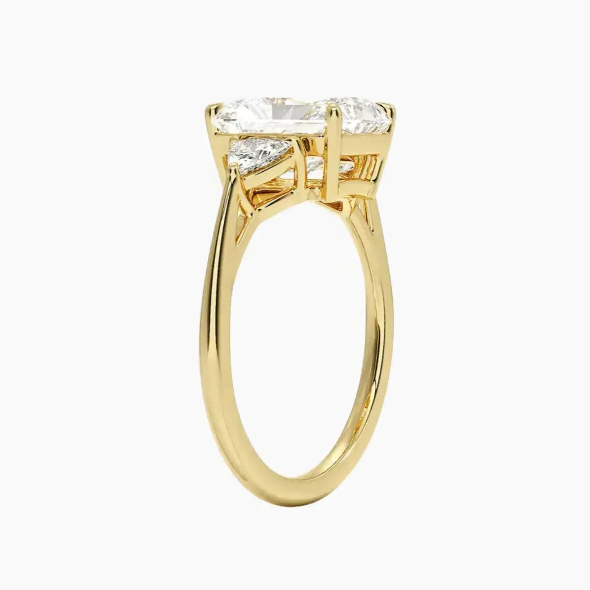 Elowen Radiant Three Stone 1 Carat Lab Grown Diamond Engagement Ring in 18K Yellow Gold