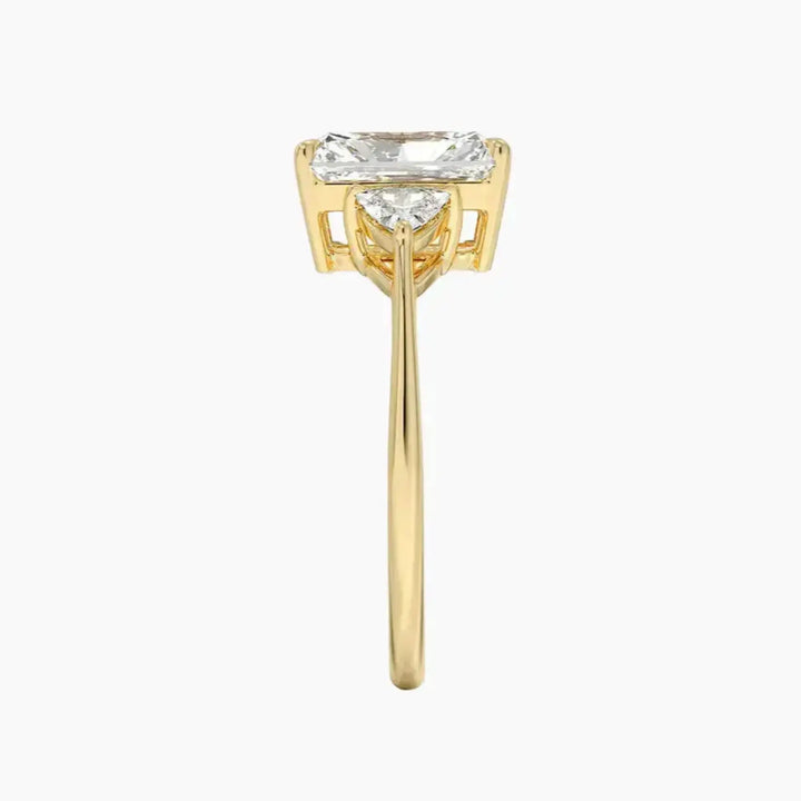 Elowen Radiant Three Stone 3 Carat Lab Grown Diamond Engagement Ring in 18K Rose Gold